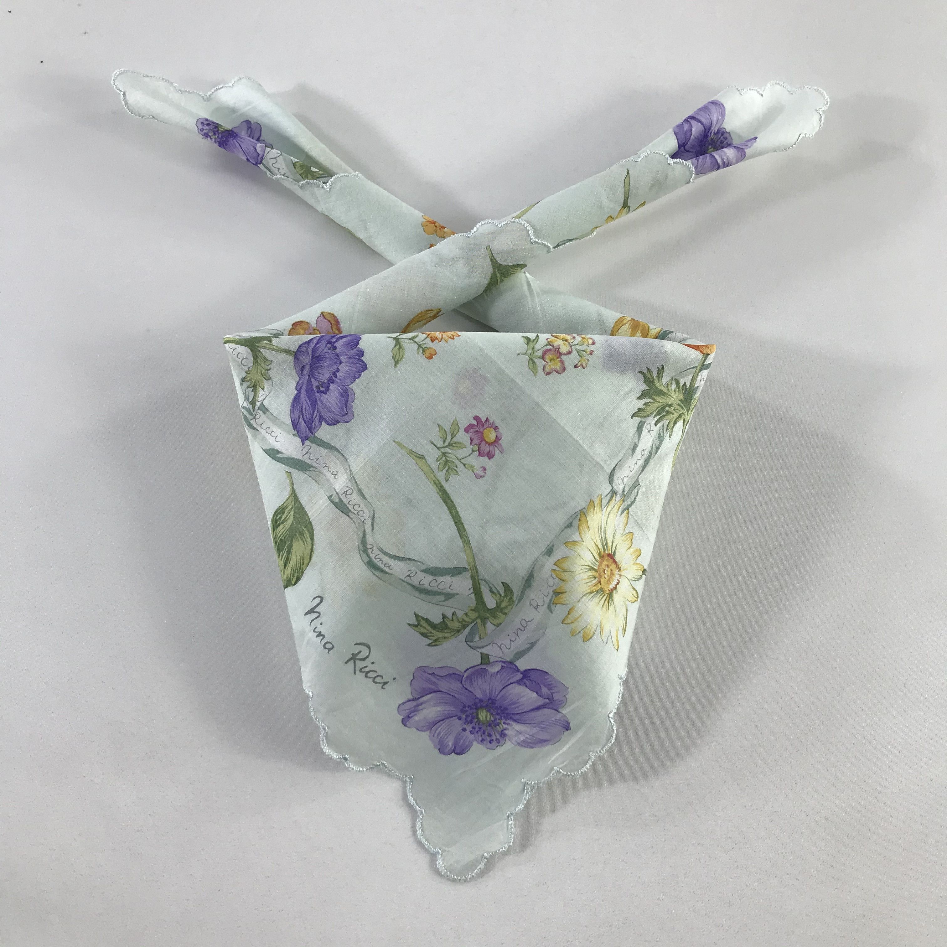 Nina Ricci × Vintage Nina Ricci Bandana / Handkerchief / Neckerchief - S648 Size ONE SIZE - 3 Thumbnail