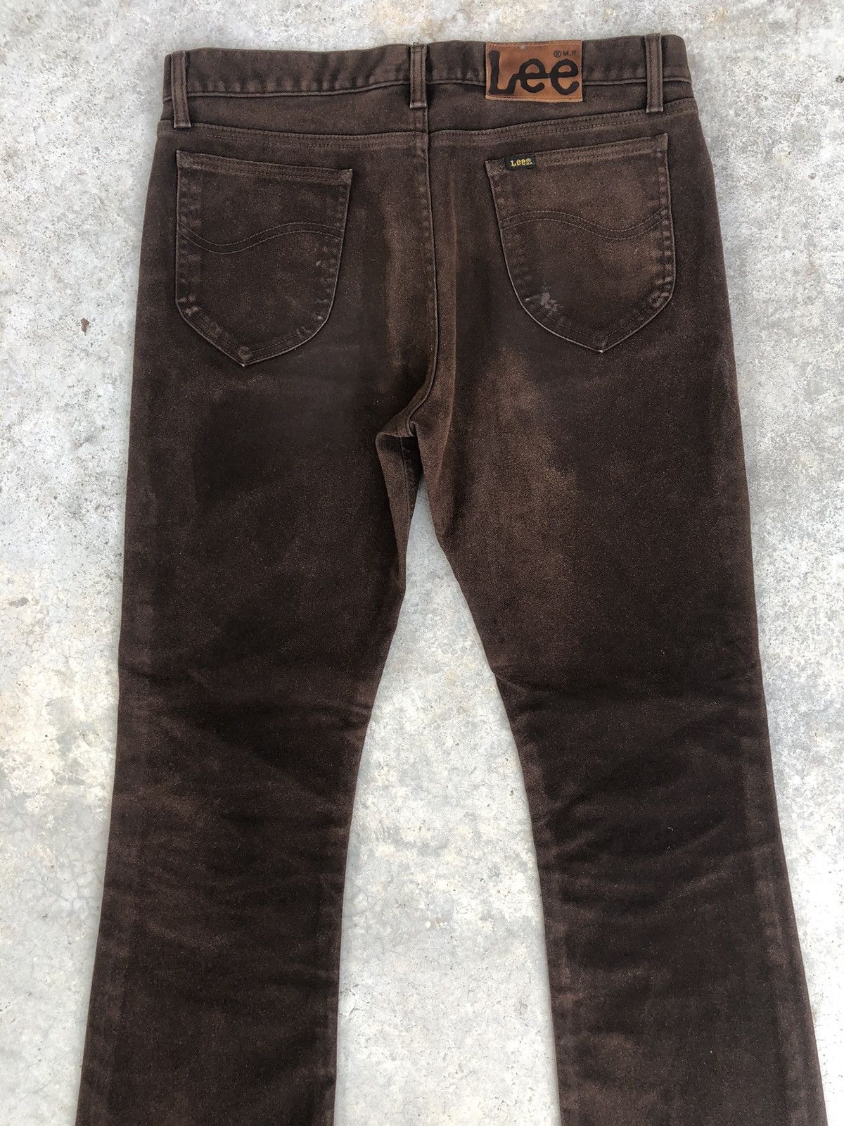 Lee Vintage Lee Flared Jeans Distressed Leather Cowhide Size US 34 / EU 50 - 8 Thumbnail