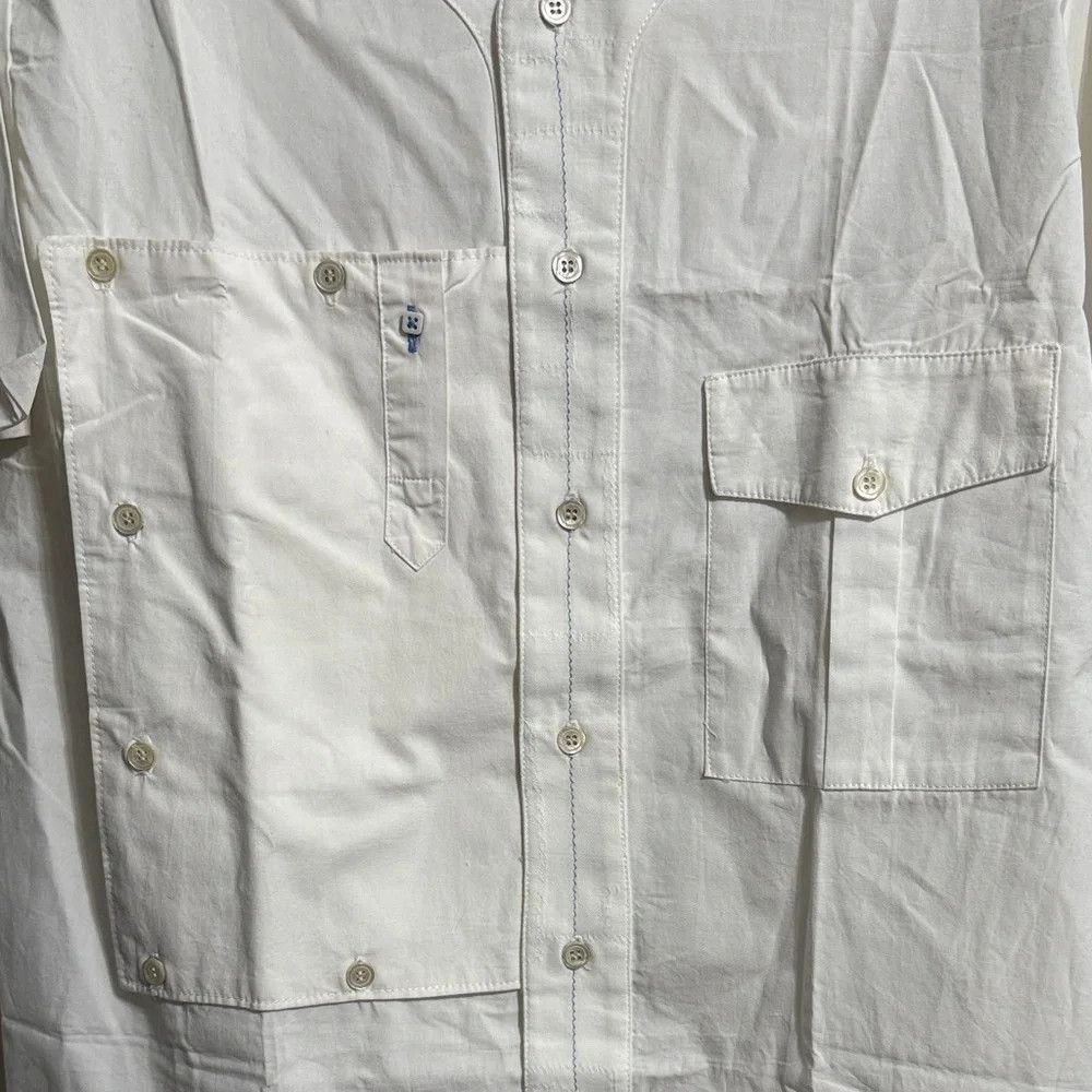 LongJourney LONGJOURNEY White Short Sleeve Button Up Shirt Size US XL / EU 56 / 4 - 4 Thumbnail