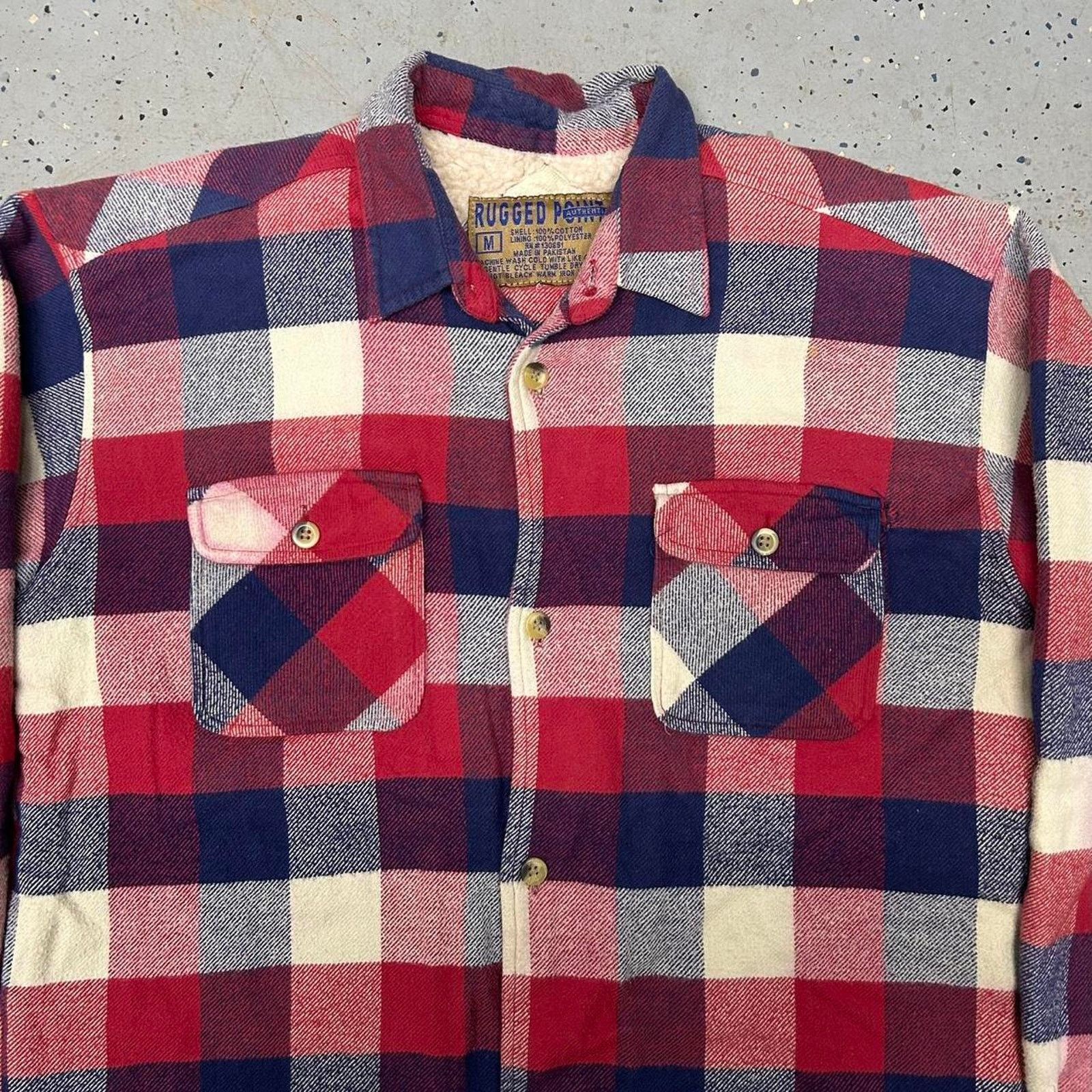 Other VTG Red and navy plaid flannel shirt shacket Size US M / EU 48-50 / 2 - 2 Thumbnail