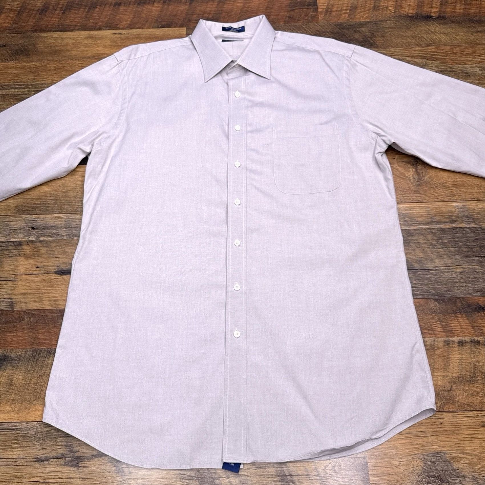 Vintage Paul Fredrick Dress Shirt Mens 18 Gray Button Up Classic 100% Cotton Long Sleeve Barrel Cuff Formal Workwear Size 48R - 3 Thumbnail