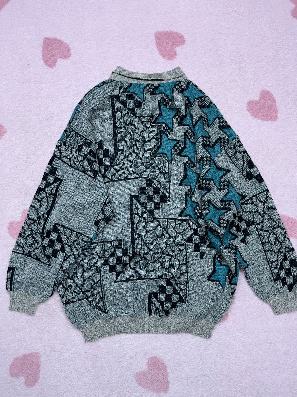 Japanese Brand × Vintage ➕ vintage funky 90s 00s y2k abstract sweater wool Size US M / EU 48-50 / 2 - 3 Thumbnail