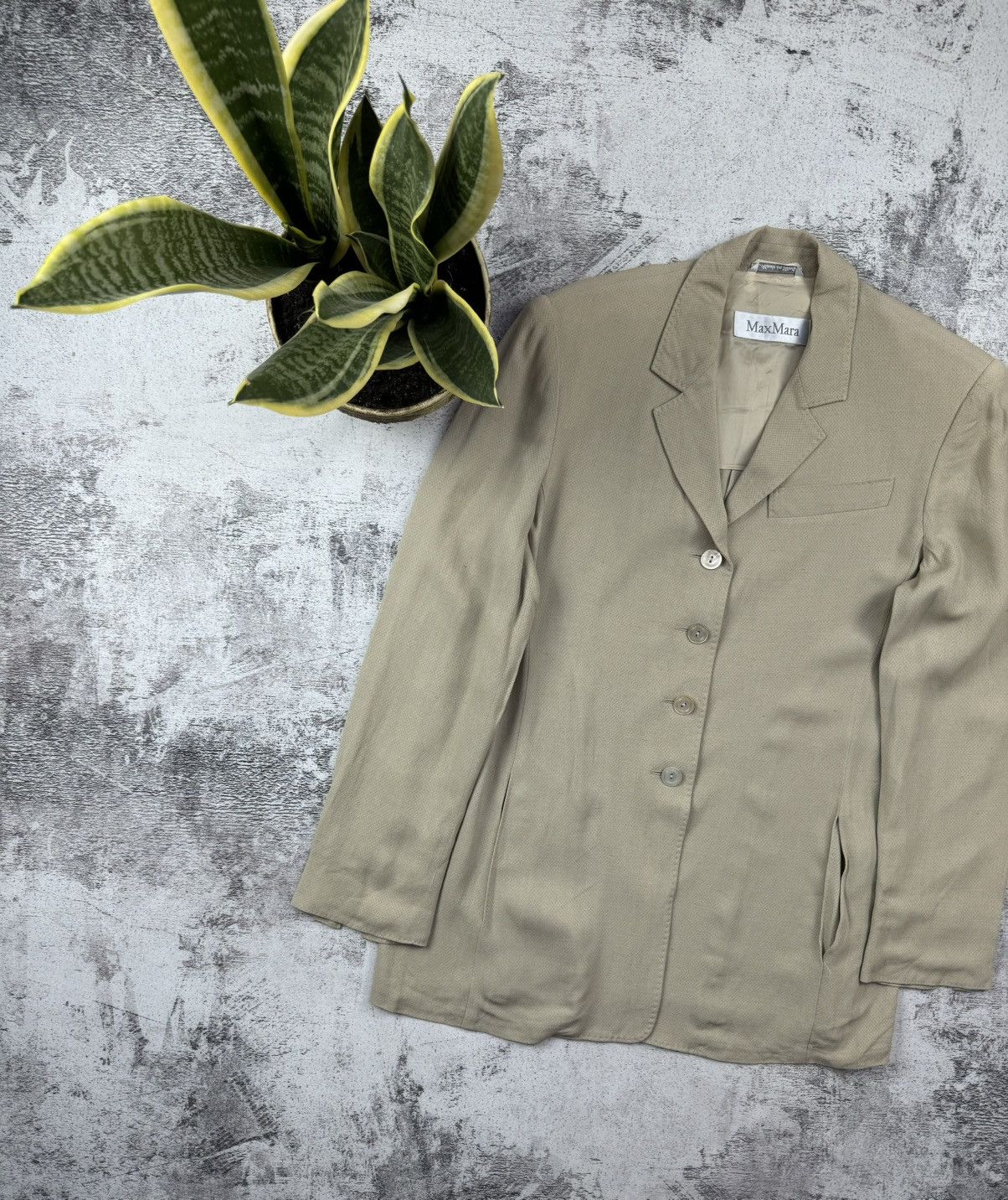 Max Mara Vintage 90S Viscose Max Mara Made In Italy Trench Jacket Size M / US 6-8 / IT 42-44 - 2 Thumbnail