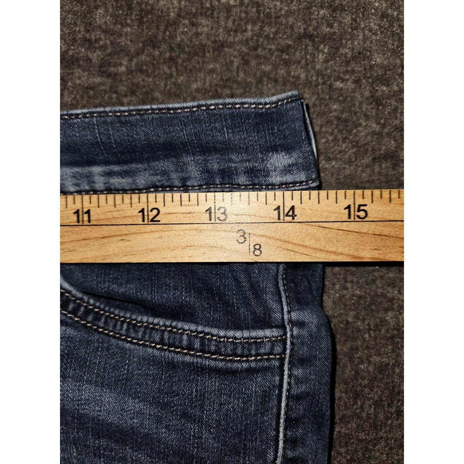 Vintage Kancan Jeans Juniors 27 Low Rise Cropped Ankle Zip Blue Denim Stretch City Preppy Logo Pockets 25 Inseam Wool? (Correction: remove) Size 27" / US 4 / IT 40 - 5 Thumbnail