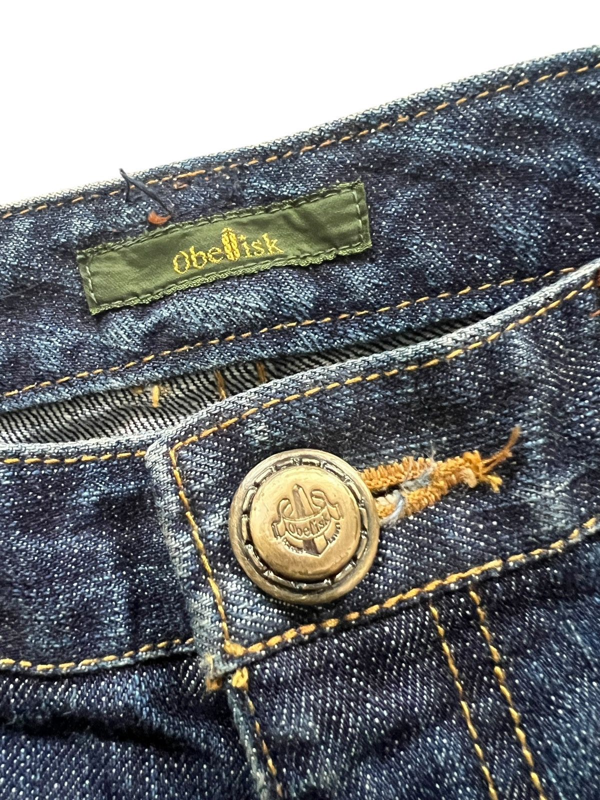 Obelisk 1990s Obelisk Stitching Flare Denim Leather Trim Size US 30 / EU 46 - 15 Thumbnail