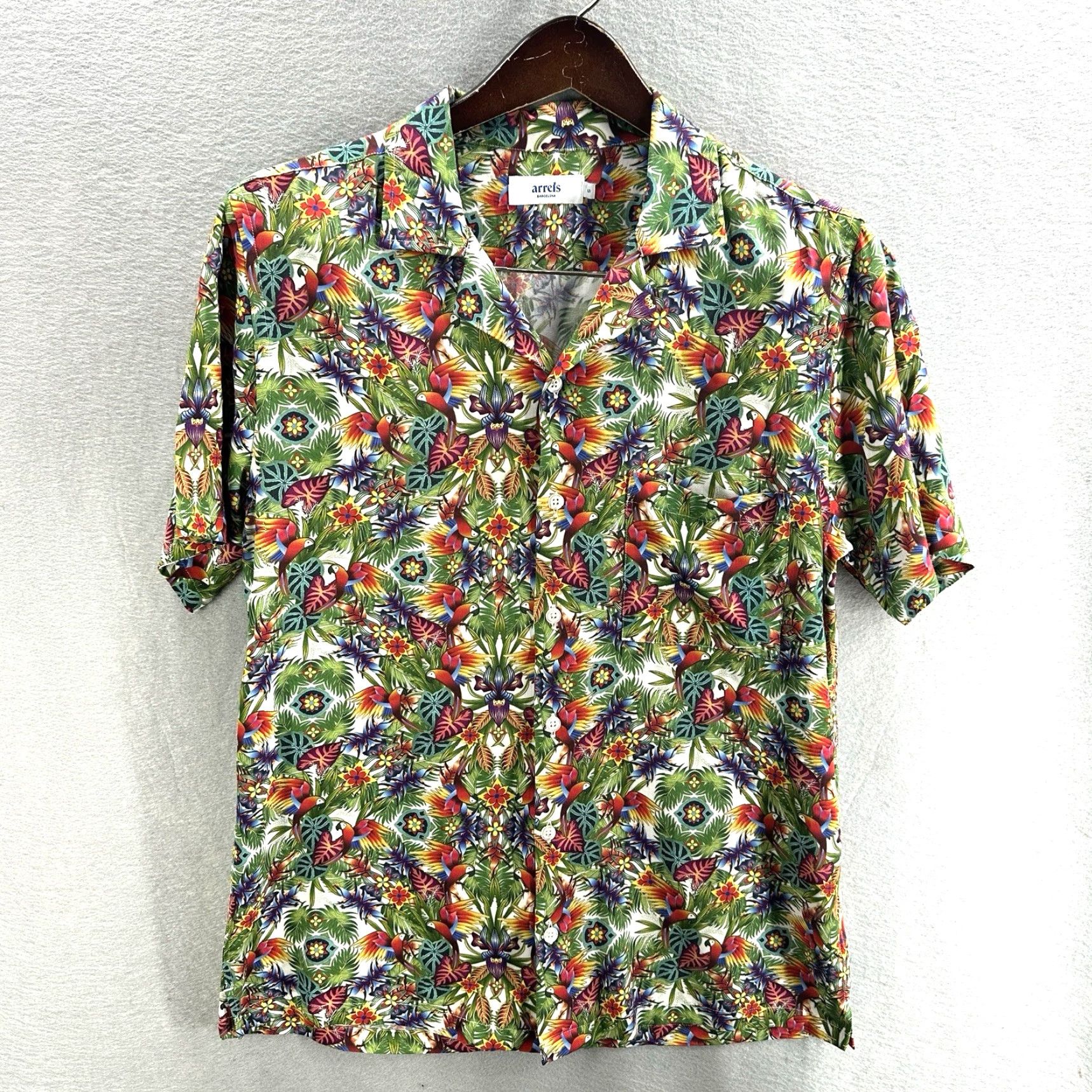 Vintage Arrels Shirt Mens S Green Hawaiian Island Travel Casual Button-Up Short Sleeve Collared Solid 90s Theme? No. Size US S / EU 44-46 / 1 - 2 Thumbnail