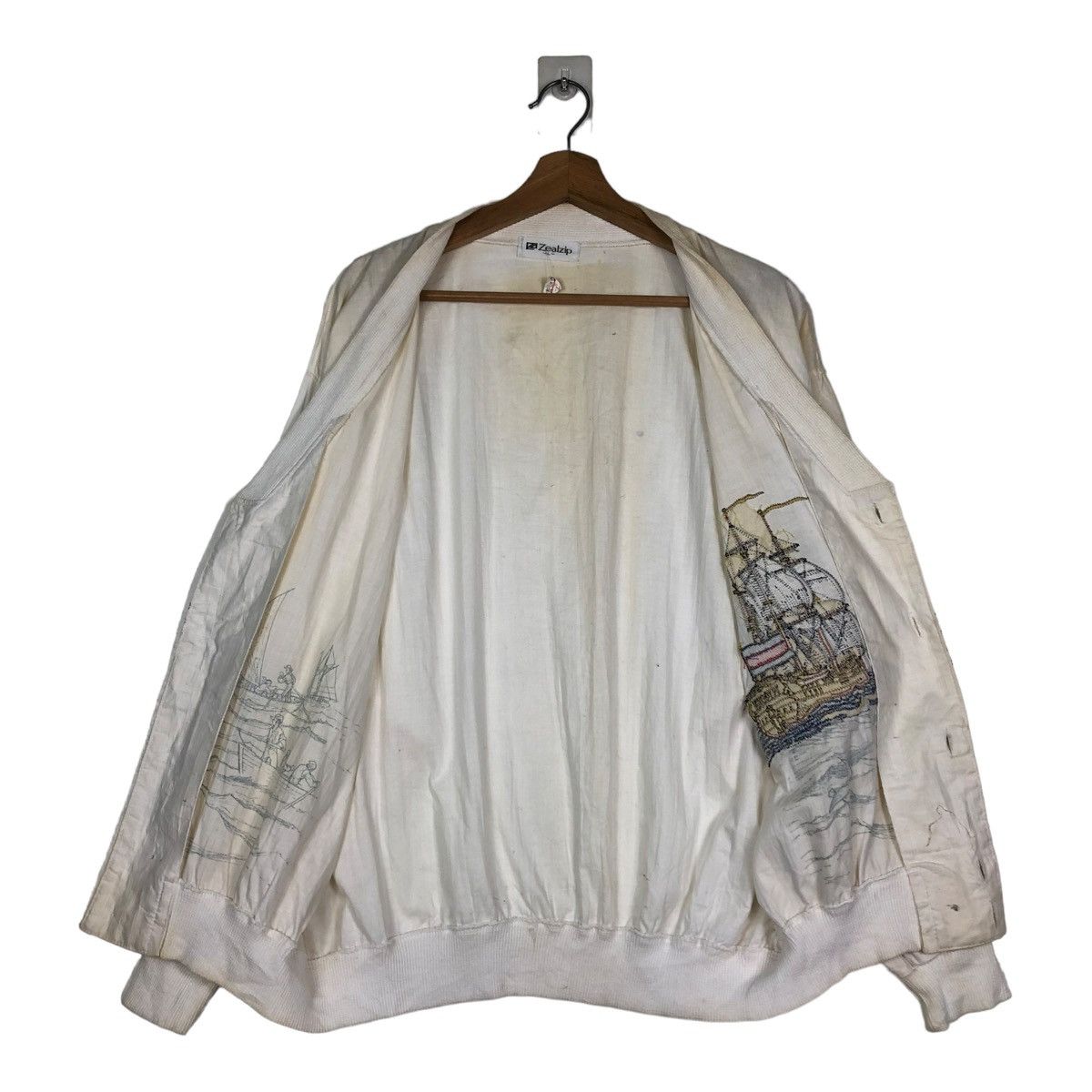 Hysteric Glamour 🔥VINTAGE BOMBER CARDIGAN JACKET ZEALZIP BIG LOGO Size US L / EU 52-54 / 3 - 13 Thumbnail
