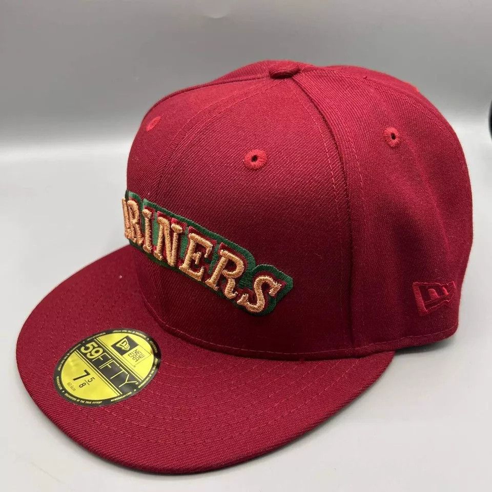 New Era Seattle Mariners Hat Men 7 5/8 59Fifty New Era MLB Fitted Size ONE SIZE - 3 Thumbnail