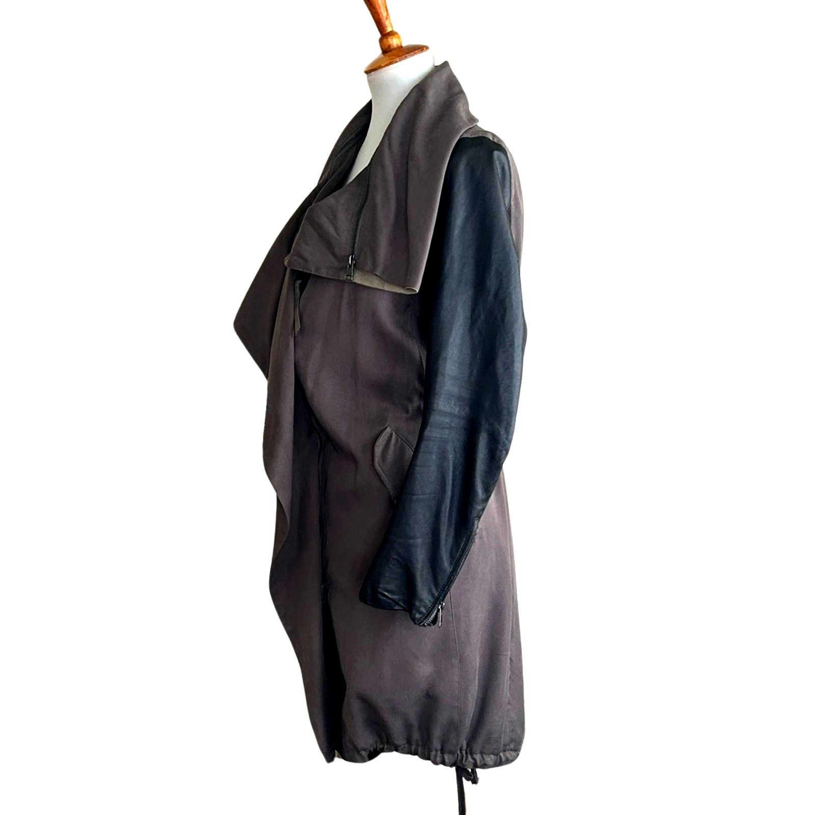Allsaints AllSaints Luna Parka Coat w/ Lamb Leather Sleeves Sz 6 Size M / US 6-8 / IT 42-44 - 6 Thumbnail