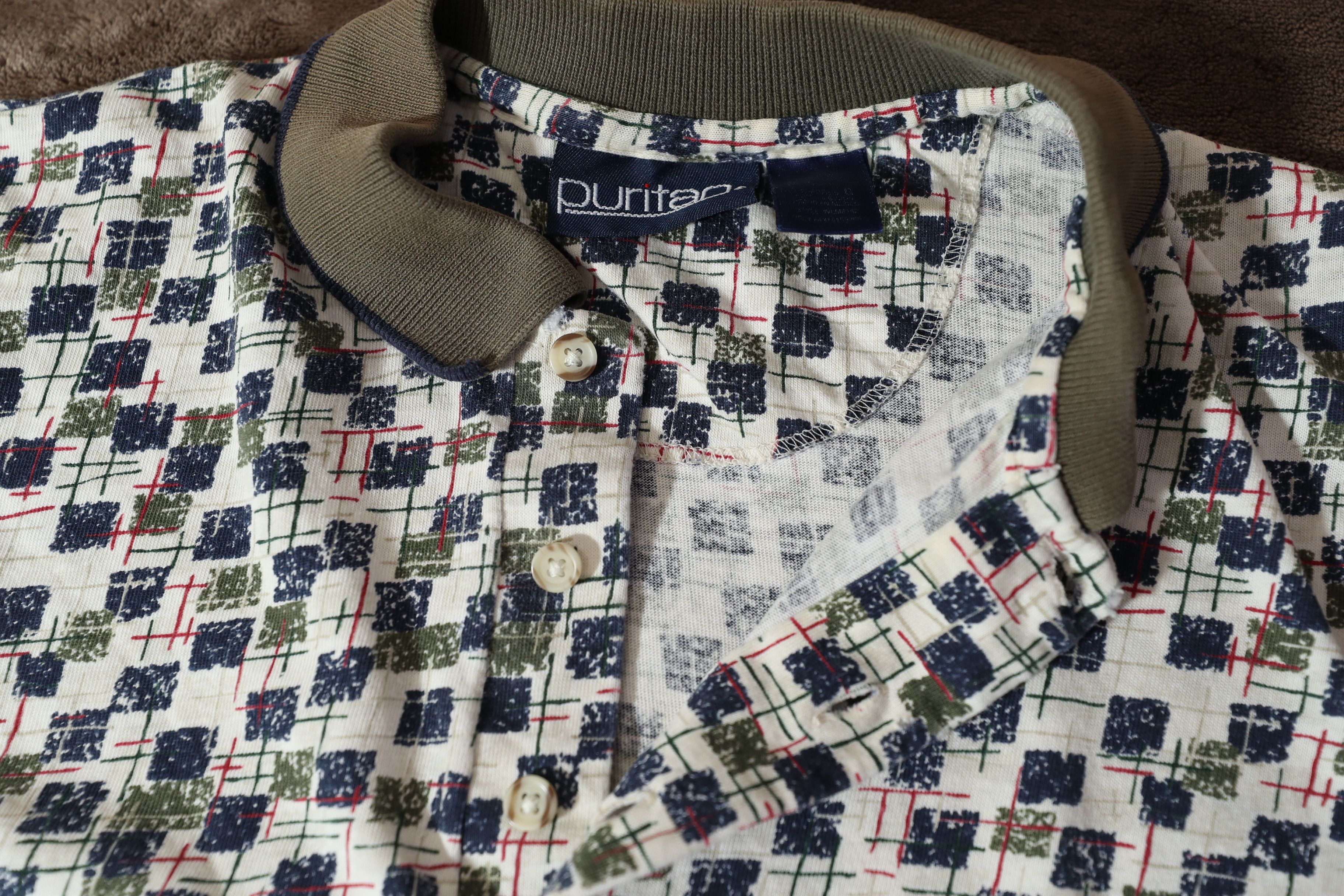 Puritan Puritan Vintage Pattern Polo (L) Size US L / EU 52-54 / 3 - 9 Thumbnail