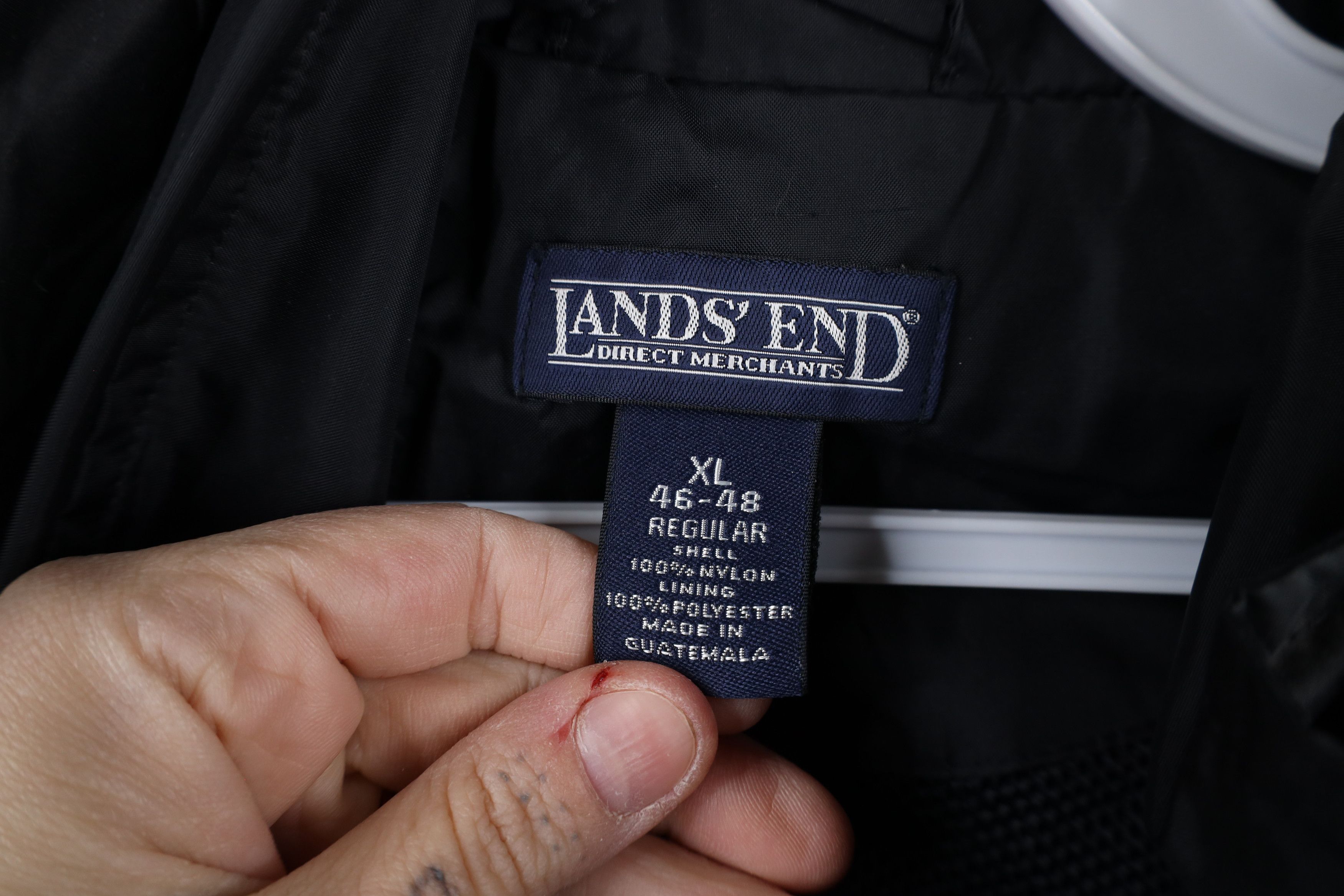 Lands' End × Vintage Vintage 90s Lands End Hooded Windbreaker Rain Jacket Navy Size US XL / EU 56 / 4 - 10 Thumbnail