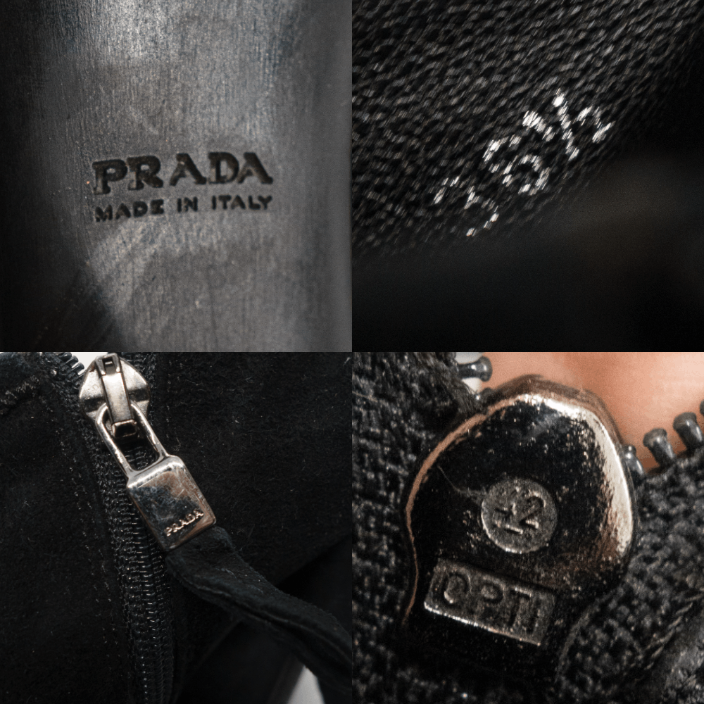 Prada 00S Logo Suede Heels Vintage Size US 6.5 / IT 36.5 - 8 Thumbnail