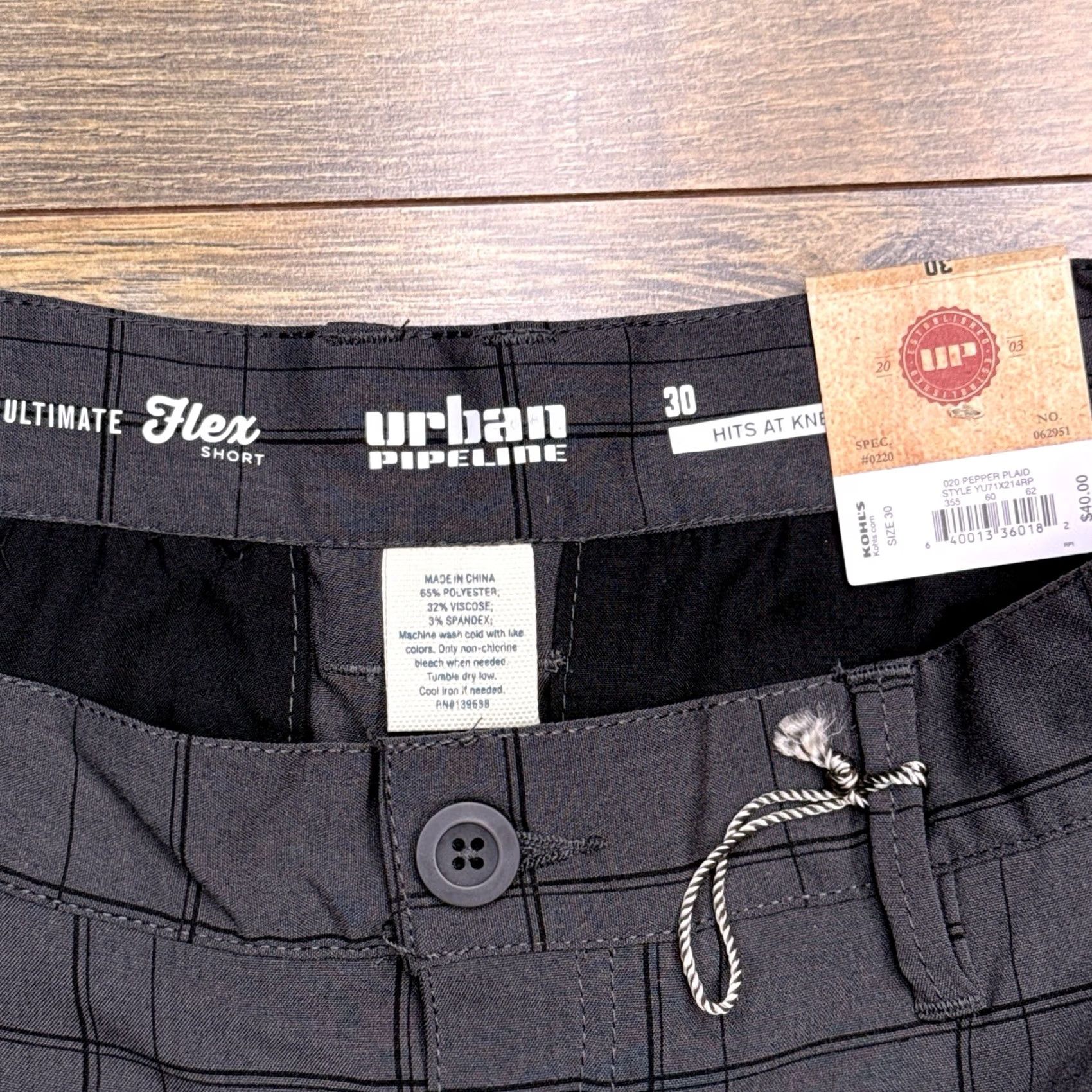 Vintage Urban Pipeline Shorts Mens 30 Pepper Plaid Hits At Knee Bermuda Casual Gray Plaid 30 Mens NWT Size US 30 / EU 46 - 3 Thumbnail