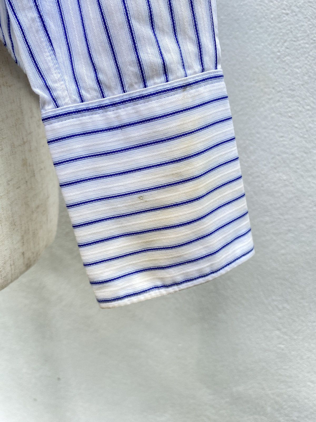 Zucca Zucca Blue Striped Ruffle-Front Polo Shirt Size S / US 4 / IT 40 - 8 Thumbnail
