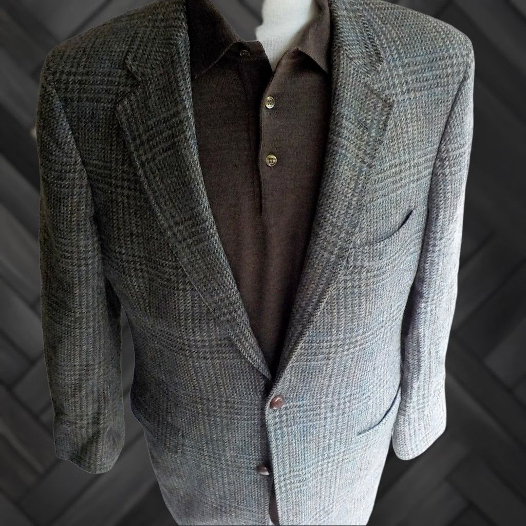 Brooks Brothers Brooks Brothers 2 Button Blazer 41L Wool Tweed Gray Black Maroon Blue Wool Blazer Mens Size 42R - 1 Thumbnail