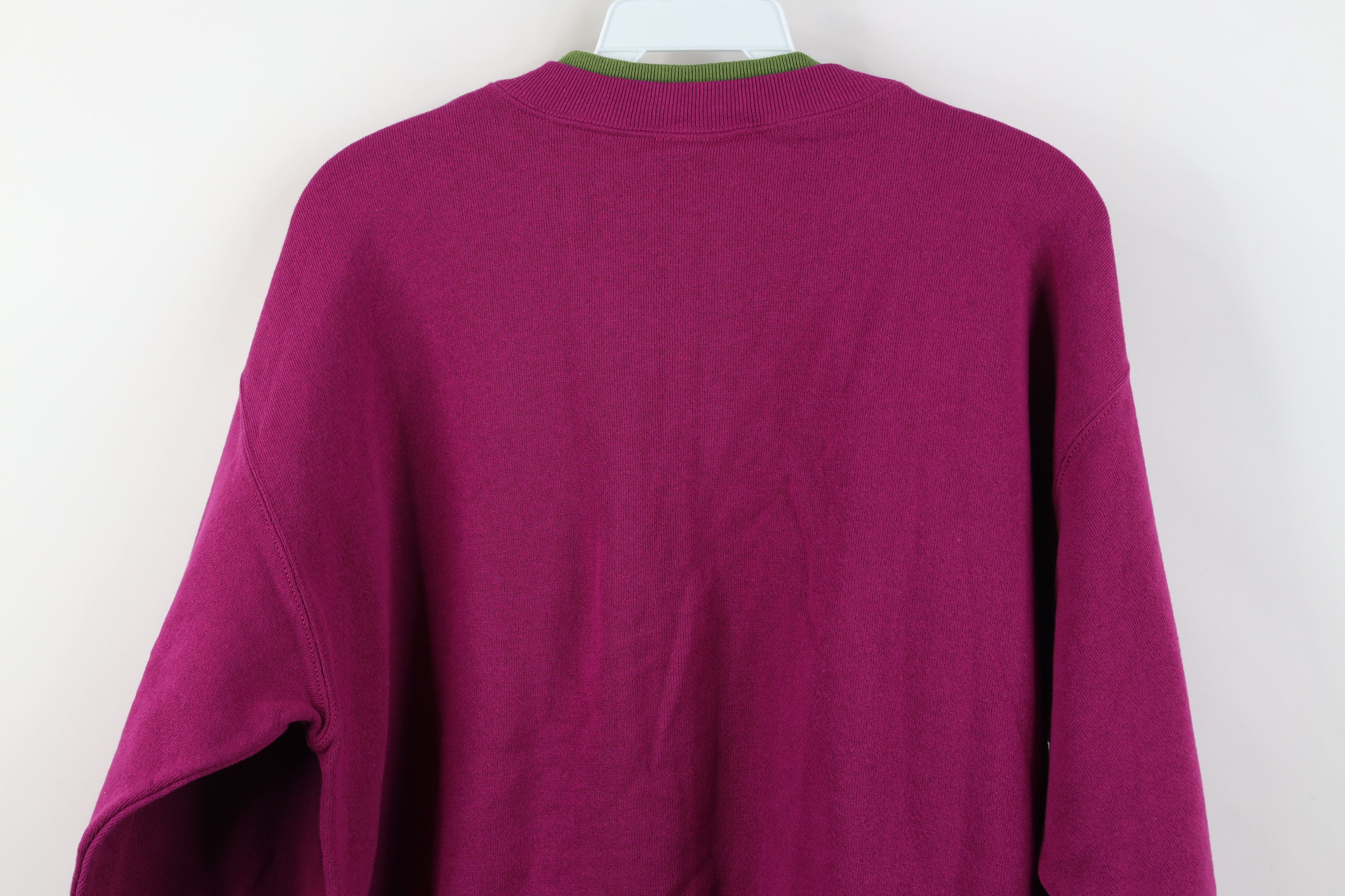 Vintage Vintage 90s Streetwear Blank Henley Sweatshirt Purple USA Size US M / EU 48-50 / 2 - 12 Thumbnail