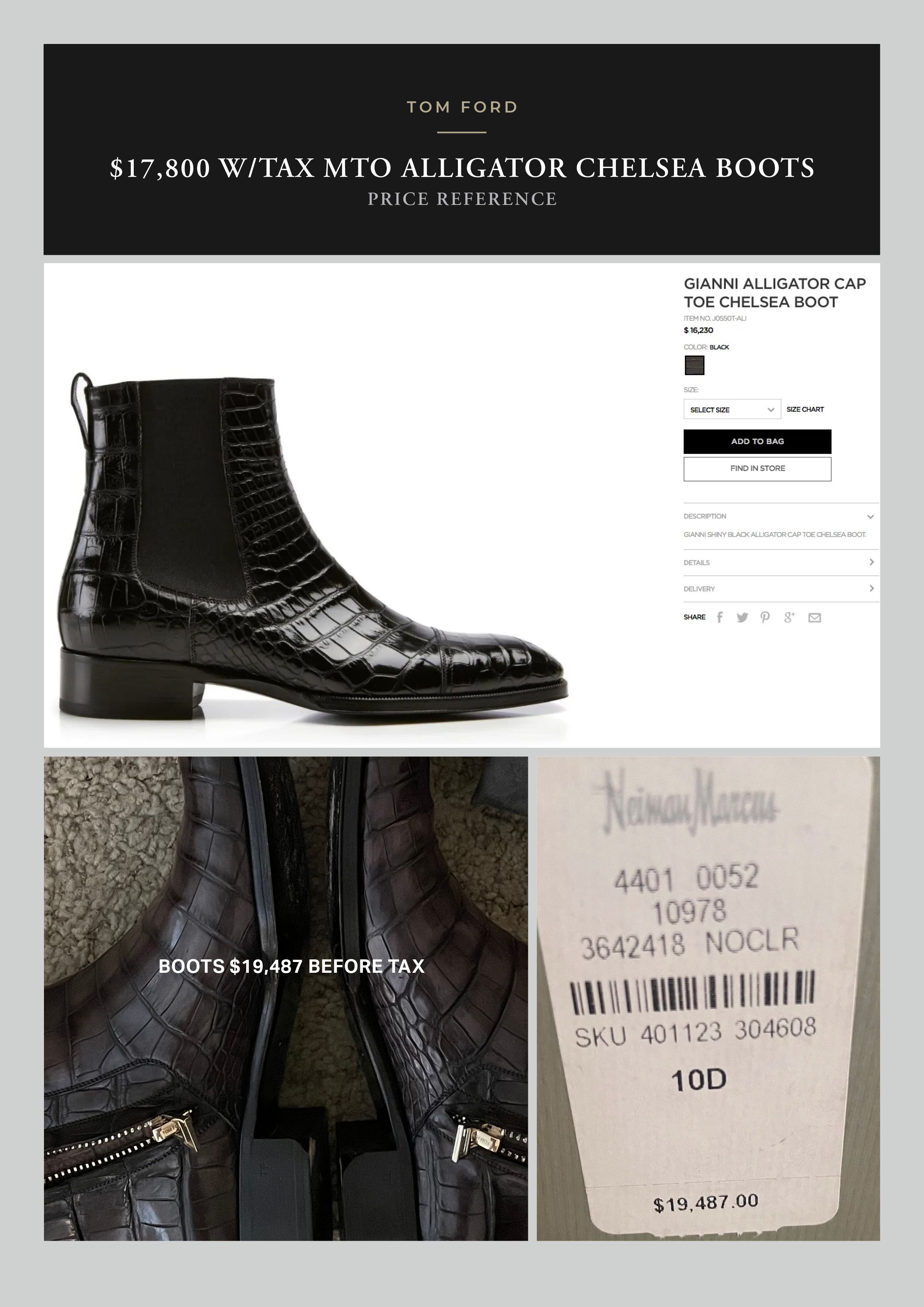 Tom Ford The A-List Ultra-Rare $17,800 w/tax Alligator Chelsea Boots Size US 8.5 / EU 41-42 - 6 Thumbnail