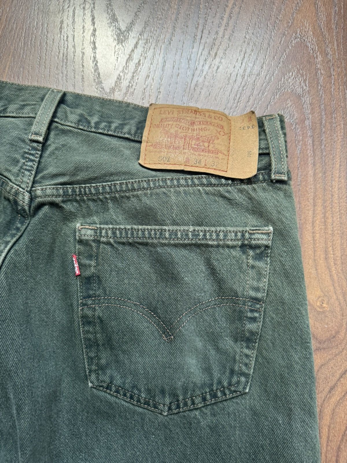 Levi's Vintage Clothing Vintage 90s Levi's 501 Green Denim Jeans Size US 34 / EU 50 - 5 Thumbnail