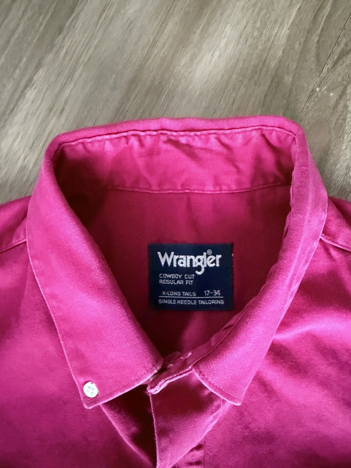 Wrangler Vintage Wrangler Cowboy Cut Shirt Pink 17-34 Size US L / EU 52-54 / 3 - 3 Thumbnail