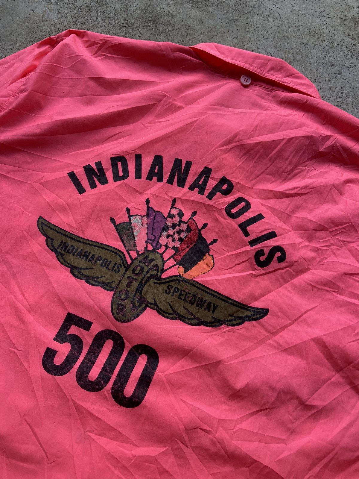 Vintage Vintage 90s Indy 500 Racing Neon Pink Coach Jacket Size US L / EU 52-54 / 3 - 5 Thumbnail