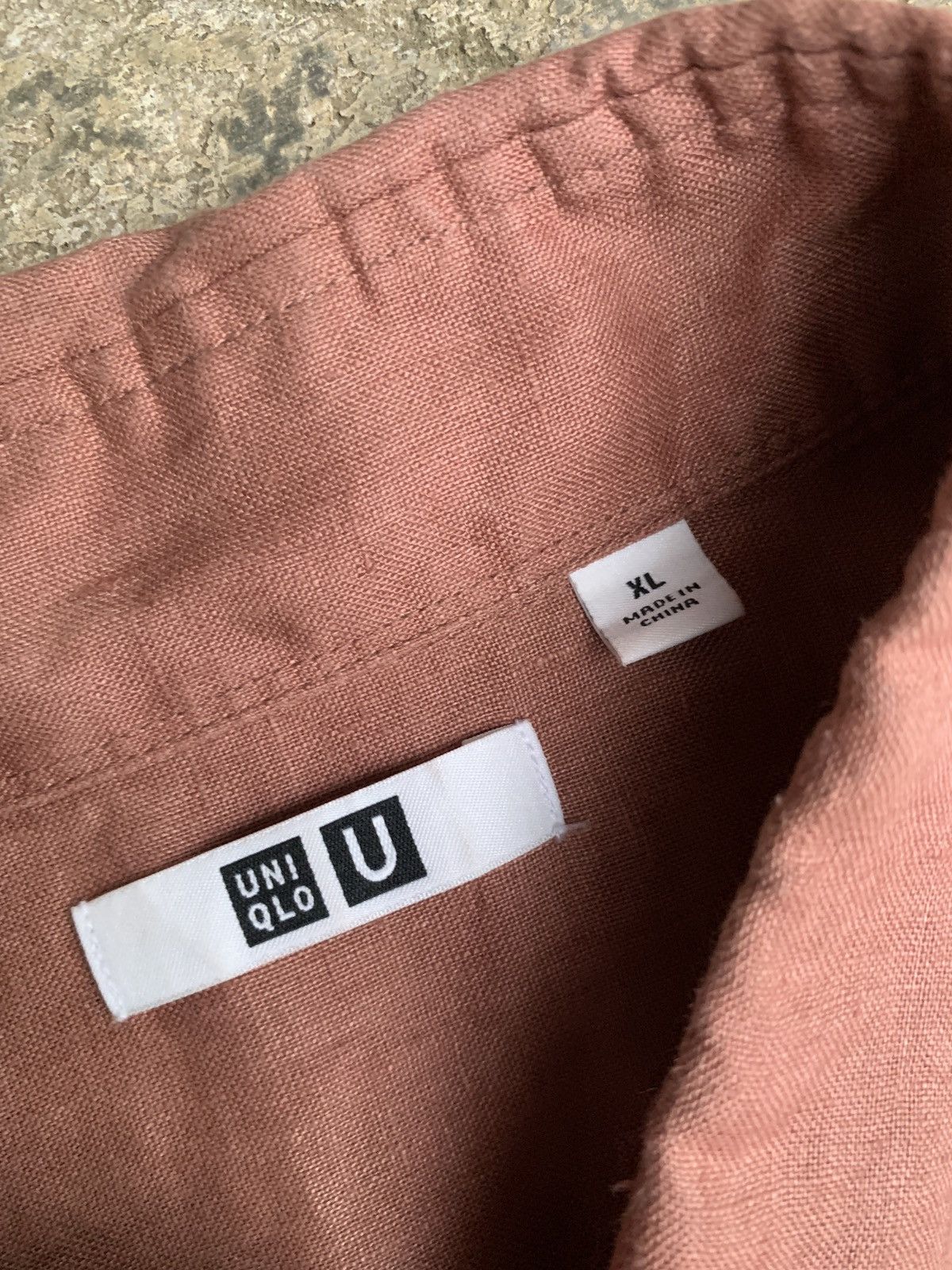 Japanese Brand × Uniqlo Uniqlo Brick Brown Color Linen Oversize Shirt Size US XL / EU 56 / 4 - 5 Thumbnail