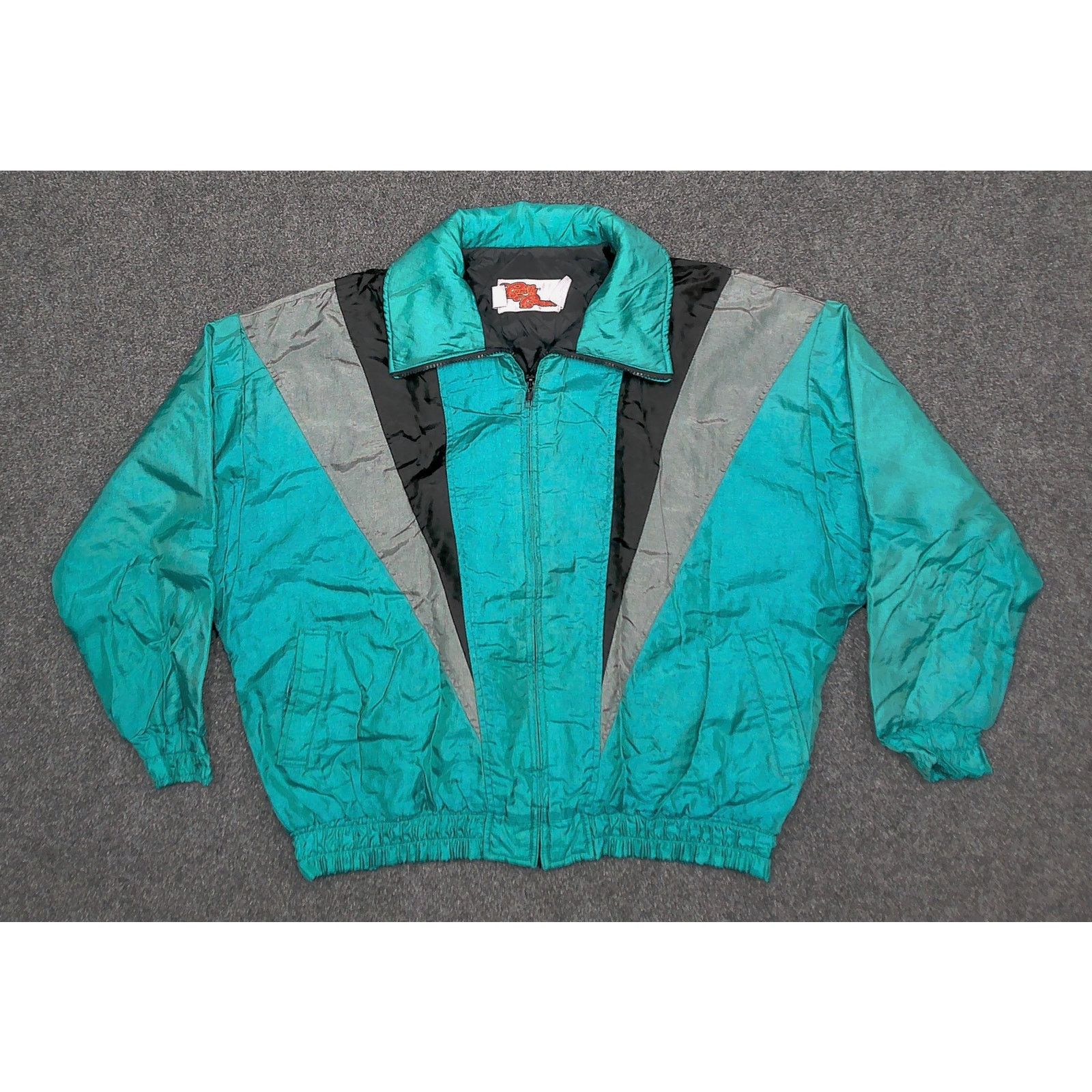 Vintage Vintage 80s Teal Boxy Batwing Ski Jacket Size XL / US 12-14 / IT 48-50 - 3 Thumbnail