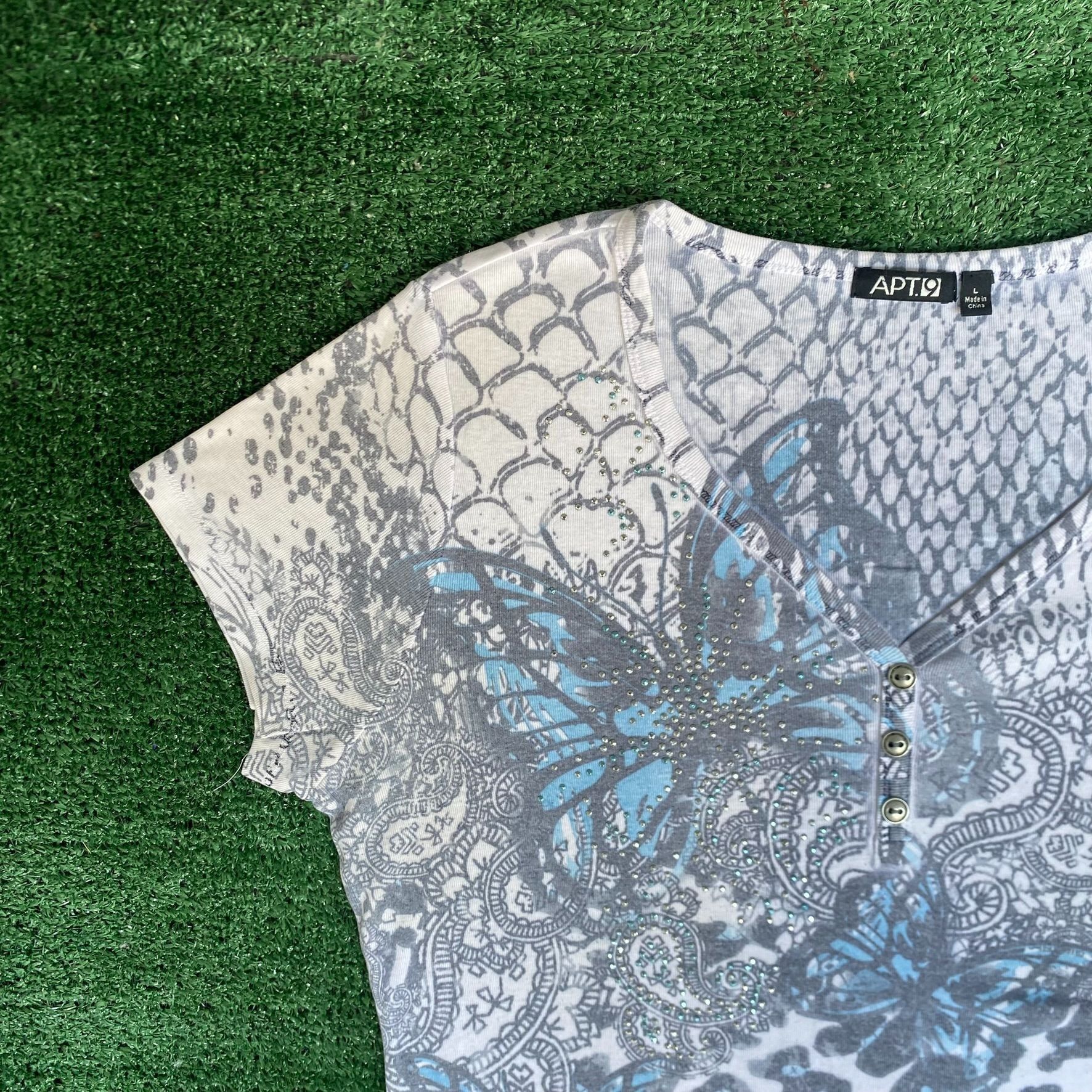 Vintage Vintage Y2K Butterfly Paisley Shirt Goth Punk AOP 2000s Tee Size US L / EU 52-54 / 3 - 2 Thumbnail