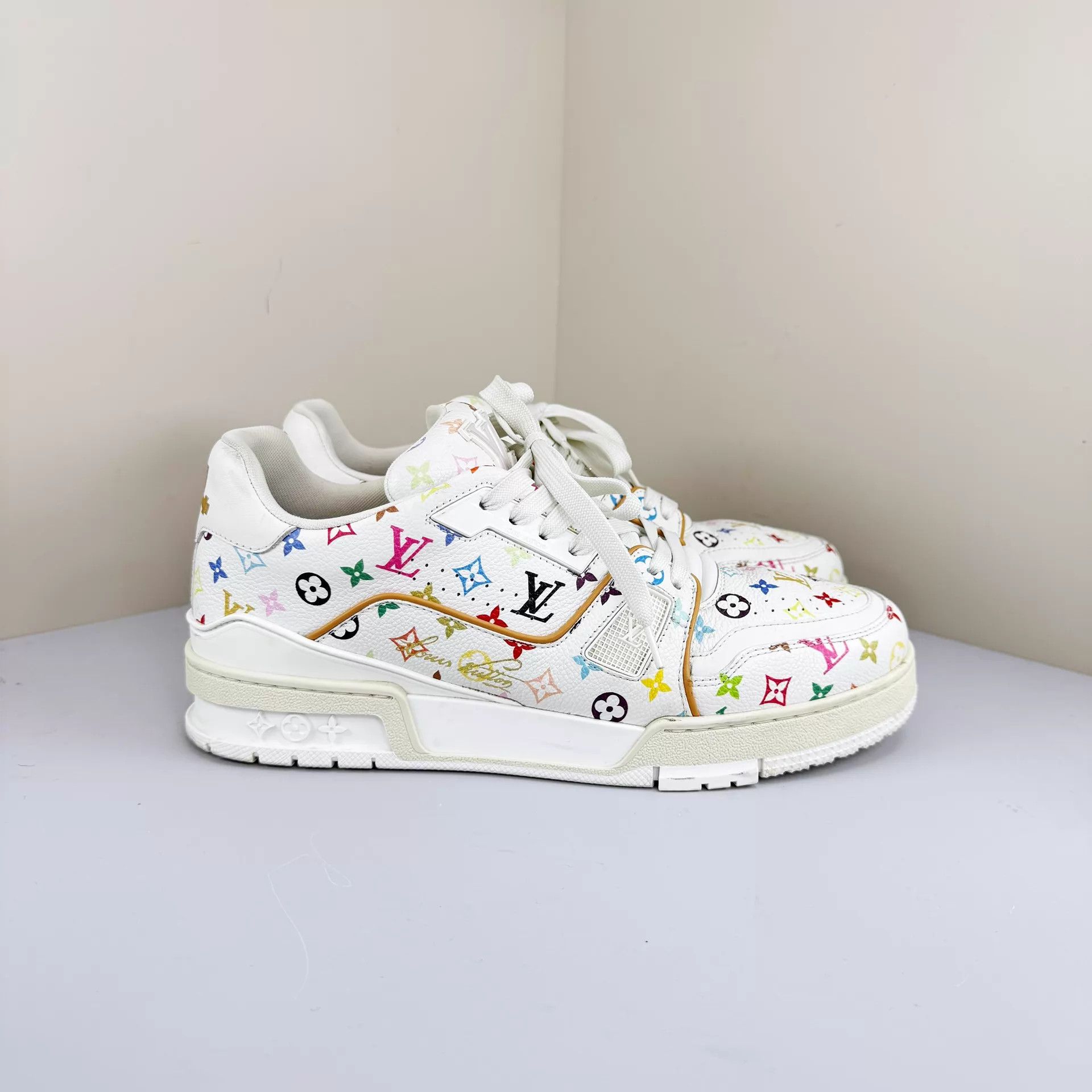 Louis Vuitton LV Takashi Murakami White Multicolor Trainer US7 98 New Size US 7 / IT 37 - 4 Thumbnail