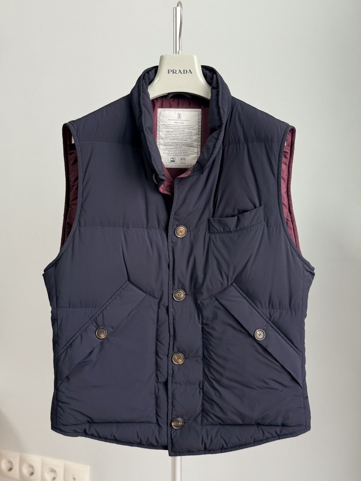 Brunello Cucinelli Brunello Cucinelli Goose Down Vest Blue Size US M / EU 48-50 / 2 - 2 Thumbnail