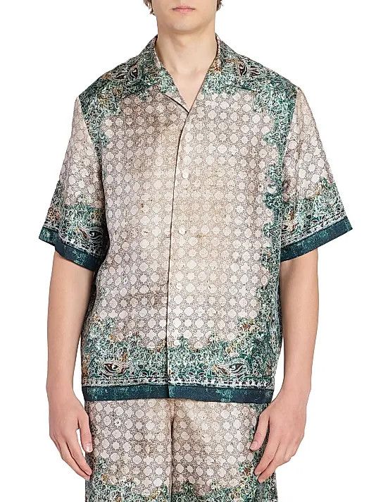 Amiri os11x0526 Silk Bandana Bowling Shirt in Multicolor Size US XL / EU 56 / 4 - 3 Thumbnail