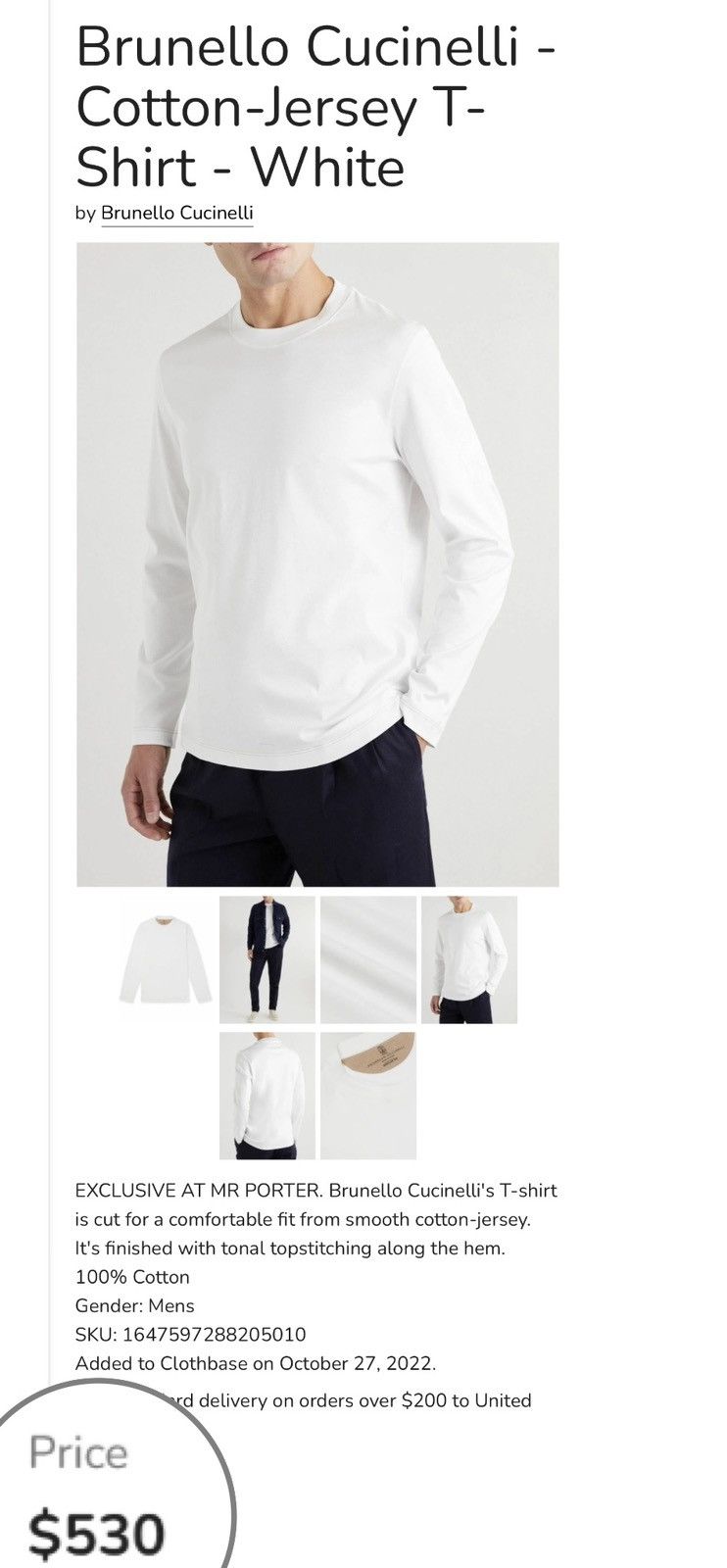 Brunello Cucinelli Brunello Cucinelli bc Long Sleeve Tee Shirt Size US L / EU 52-54 / 3 - 2 Thumbnail