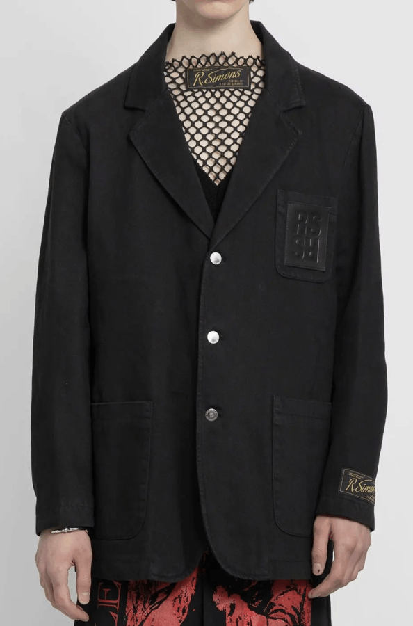 Raf Simons SS22 Black Denim Blazer Jacket Size US S / EU 44-46 / 1 - 2 Thumbnail