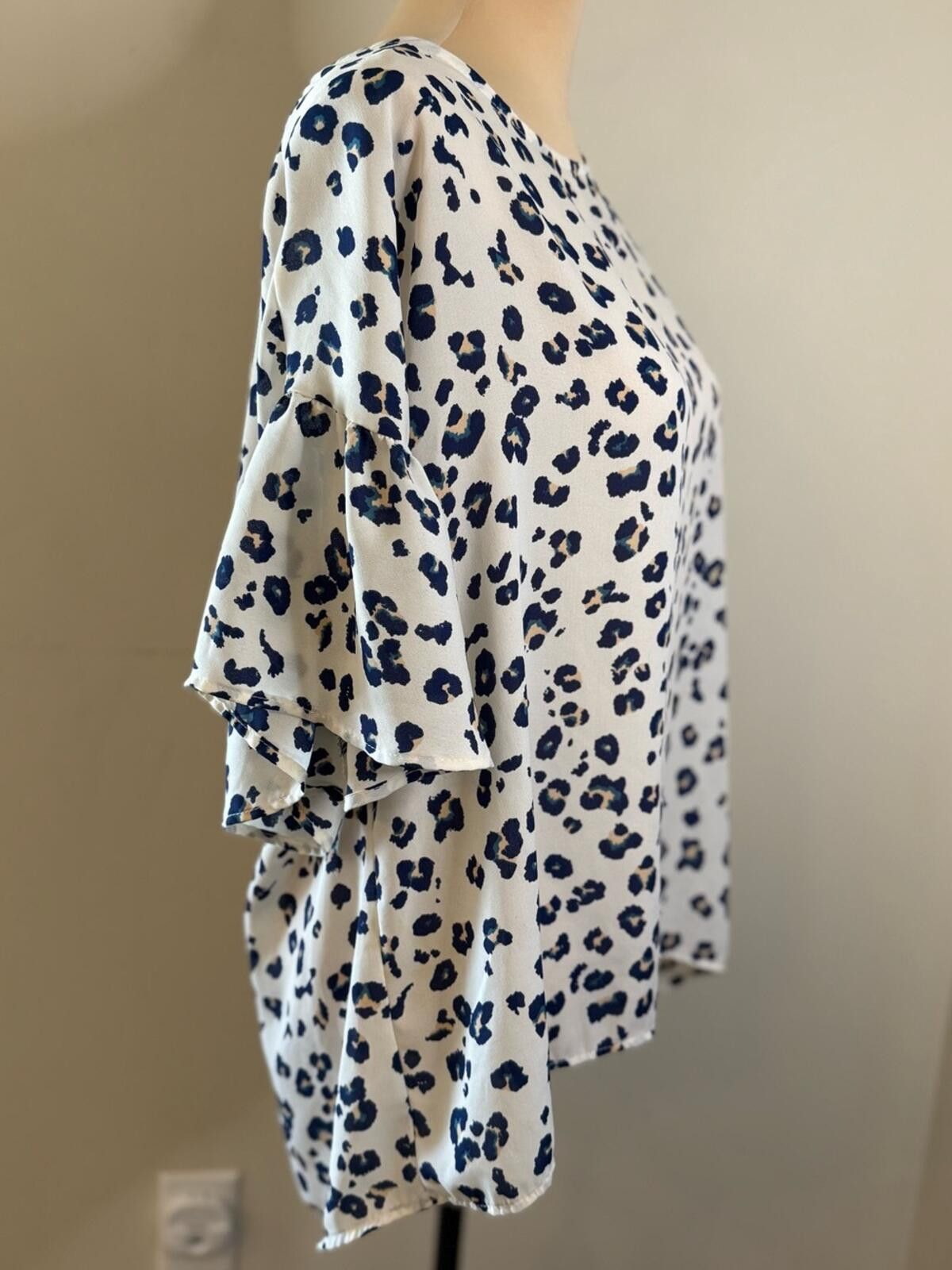 Other Red Lolly boho leopard print top white blue tan black SZ SM Size S / US 4 / IT 40 - 2 Thumbnail