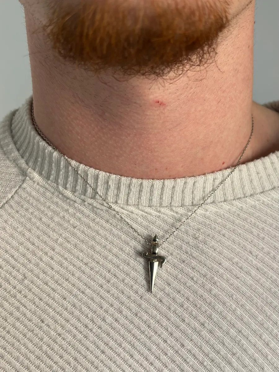 Vintage Cesare Paciotti Silver Metal Cross Pendant Necklace Size ONE SIZE - 6 Thumbnail