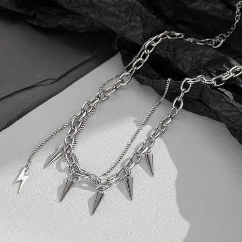 VIBE Punk Rivet Spiked Necklace Size ONE SIZE - 4 Thumbnail