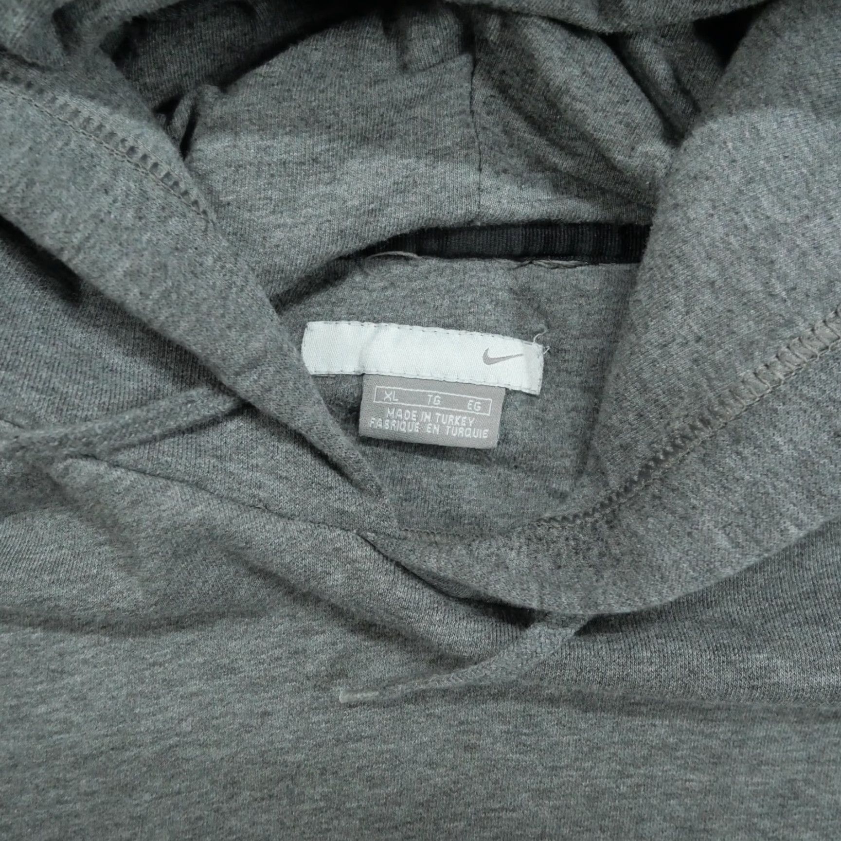 Nike VINTAGE Nike Hoodie XL Gray Pullover Distressed Mini Swoosh Y2K Mens Hooded Sweatshirt Size US XL / EU 56 / 4 - 7 Thumbnail