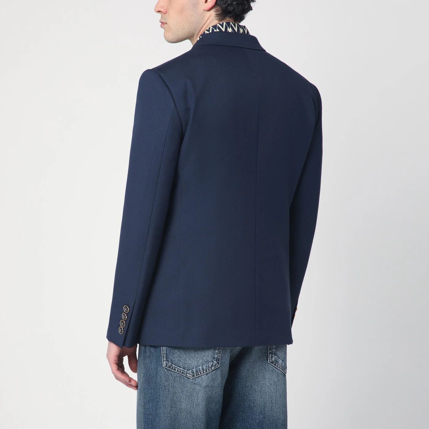Valentino o1d2blof0326 Single-breasted Wool Jacket in Blue Size US M / EU 48-50 / 2 - 3 Thumbnail