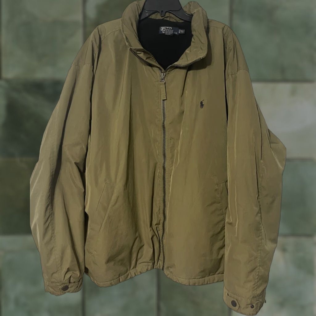 Polo Ralph Lauren Polo Ralph Lauren Jacket Zip Fleece Lined Insulated Logo 3XLT Khaki Green Big & Tall Mens Size US XXL / EU 58 / 5 - 1 Thumbnail