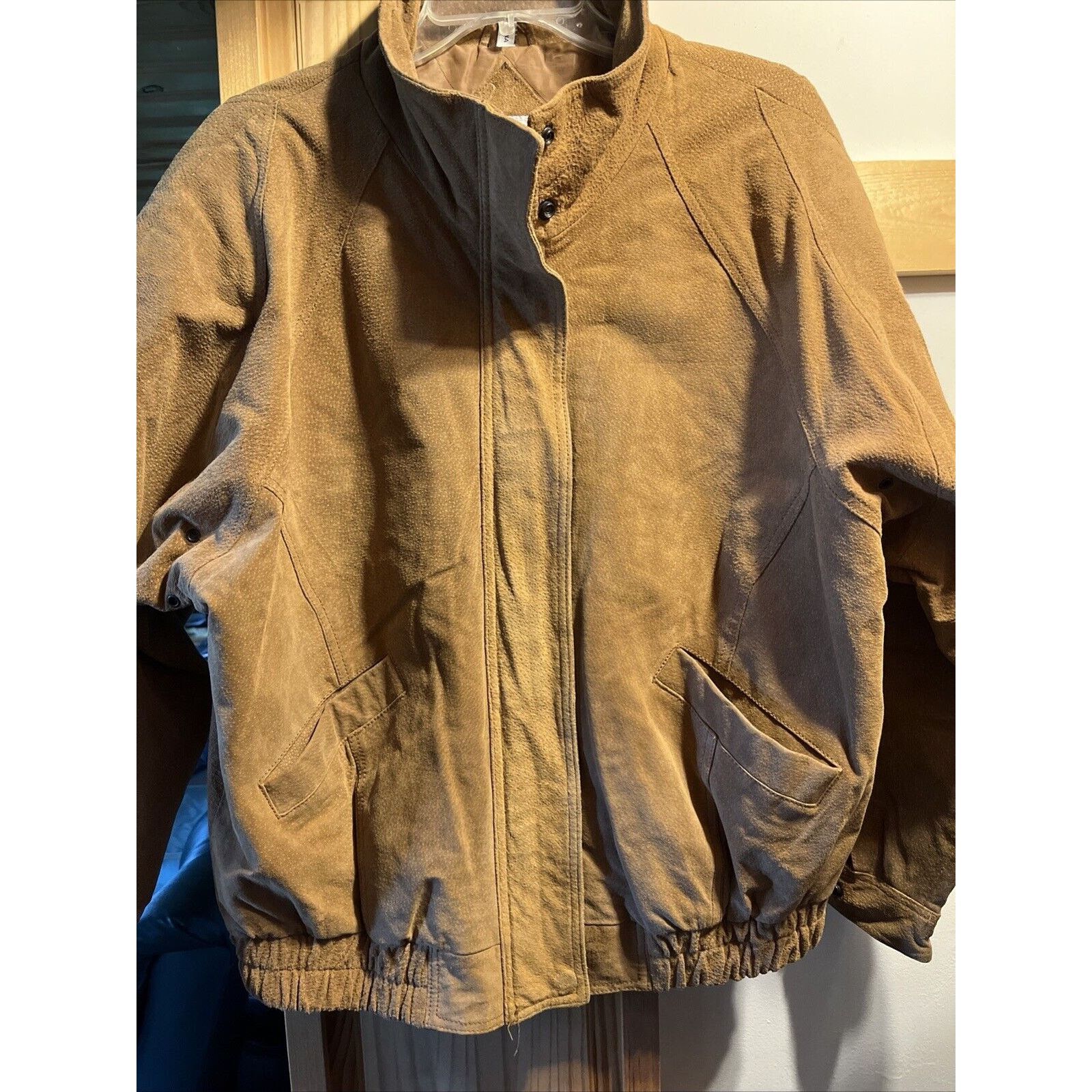 Other Casual Club VTG Mens Large Brown Suede Leather LS Zip Jacket Size US L / EU 52-54 / 3 - 8 Thumbnail