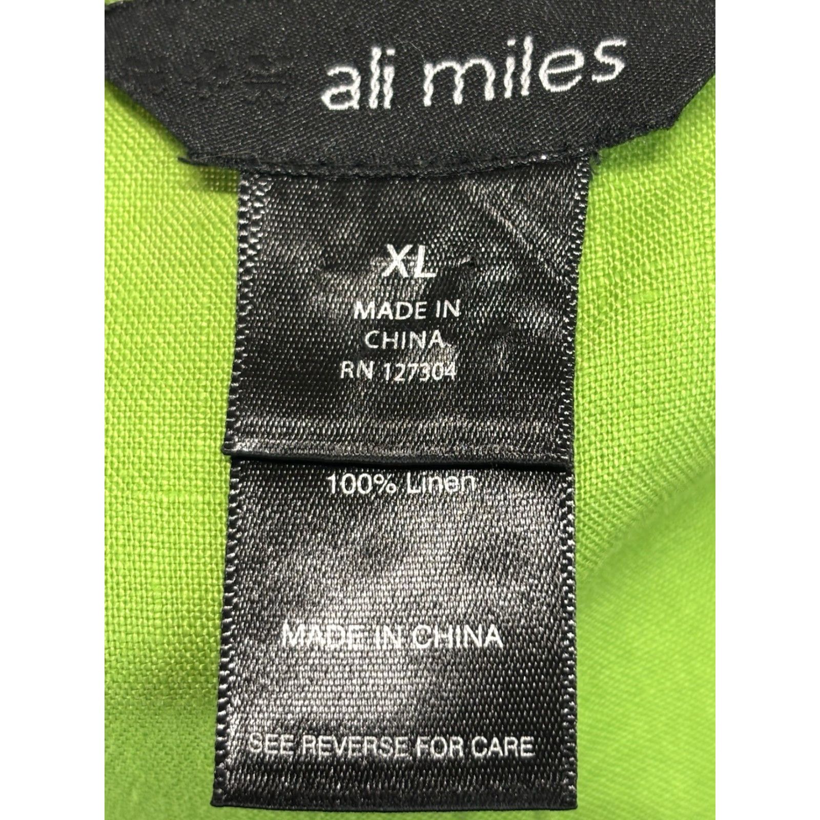 Vintage Ali Miles Linen Tunic Top Shirt Womens XL Green Breathable Lagonlook Artsy Vintage No? Size XL / US 12-14 / IT 48-50 - 7 Thumbnail