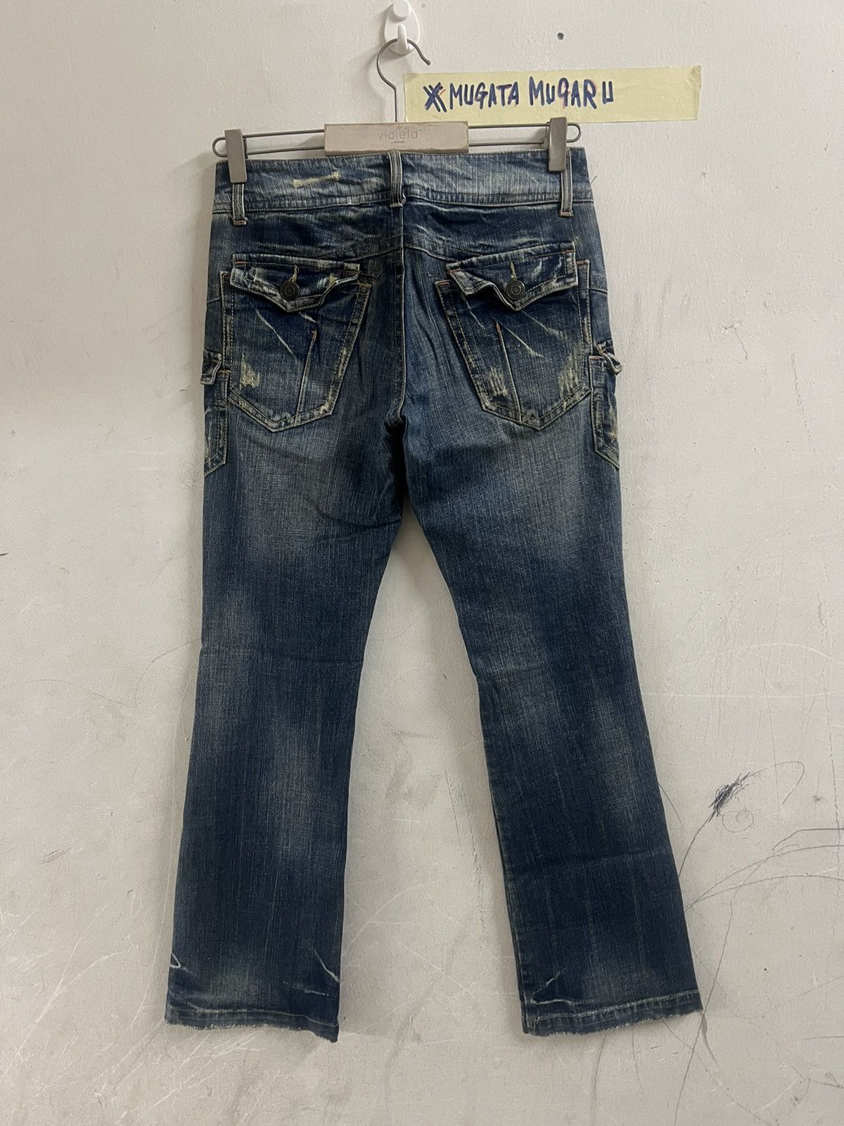 Designer × Japanese Brand FLARED🔥MELURELEE CARGO DISTRESSED DENIM PANT Size US 28 / EU 44 - 10 Thumbnail