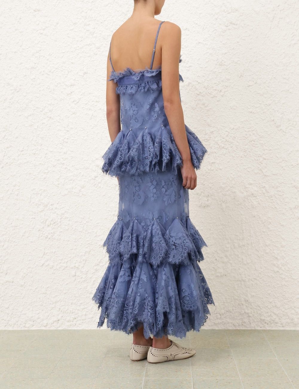 Zimmermann oc11z0925 Eden Lace Handkerchief Dress in Blue Size M / US 6-8 / IT 42-44 - 4 Thumbnail