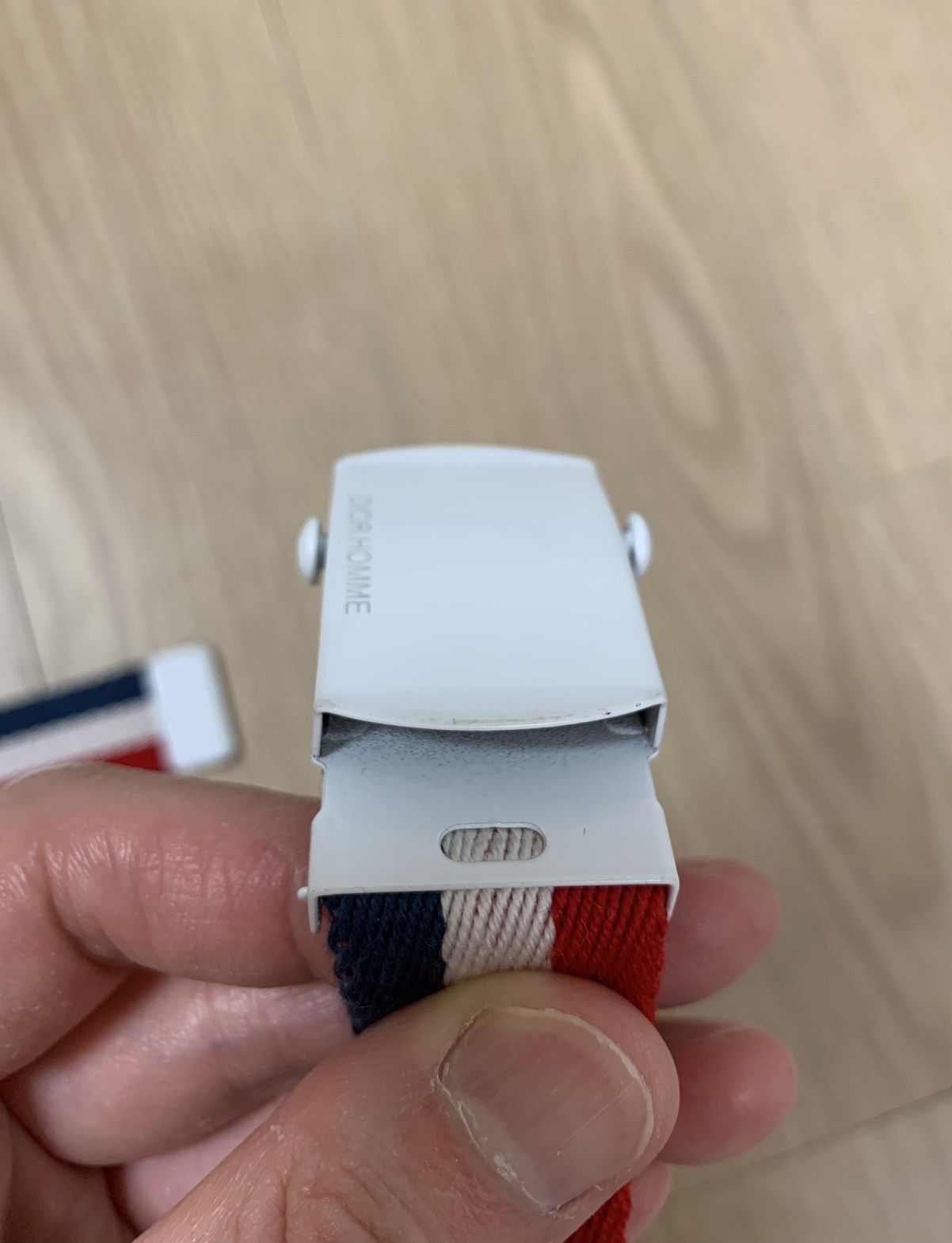 Dior × Hedi Slimane Dior Homme SS2006 Red White Blue Striped Belt Size ONE SIZE - 6 Thumbnail