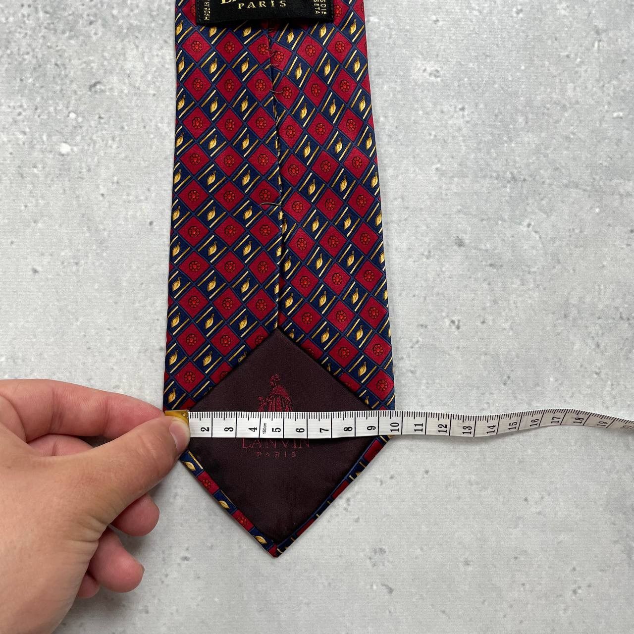 Designer × Lanvin × Vintage Vintage 90s Lanvin Paris Silk Tie Red Size ONE SIZE - 20 Thumbnail