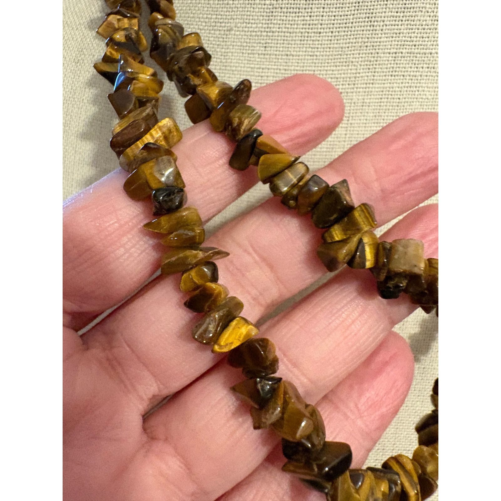 Other Vintage Tiger Eye Stone Necklace 39" Single Strand Size ONE SIZE - 4 Thumbnail