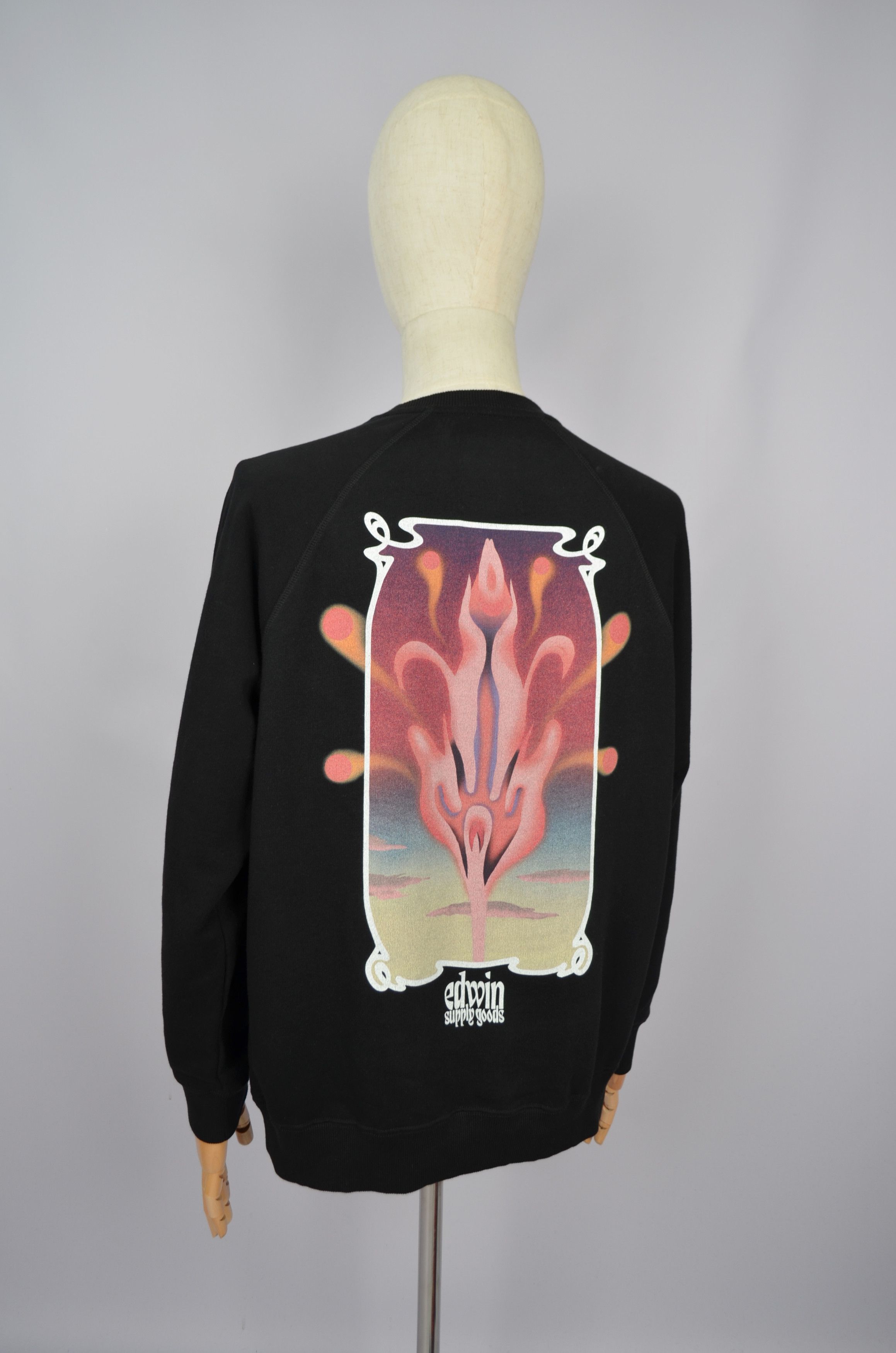 Edwin EDWIN Hana No Shita Mens Sweatshirt Black Size S P2P 22'8" Size US S / EU 44-46 / 1 - 7 Thumbnail