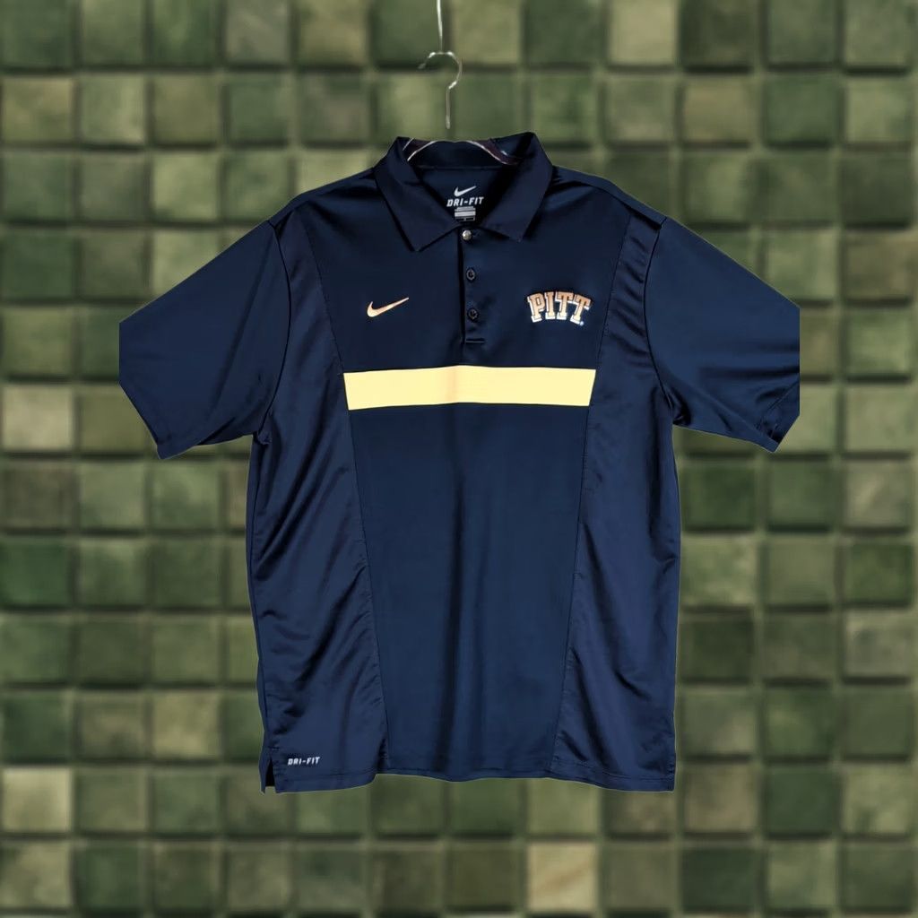 Nike Nike Dri-Fit Pitt Panthers Polo Shirt Men's L Navy Short Sleeve Golf Shirt Size US L / EU 52-54 / 3 - 1 Thumbnail