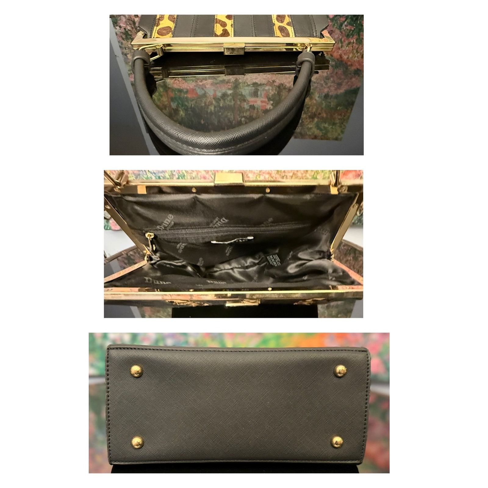 Dune London VGUC Dune London Black Faux Leather/Calf Hair Handbag Size ONE SIZE - 6 Thumbnail