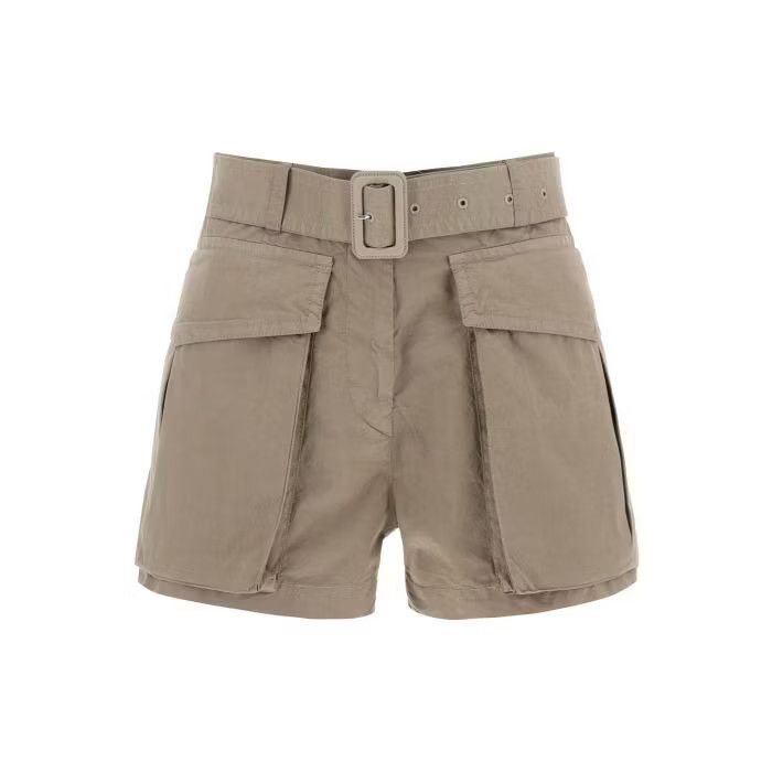 image of Dries Van Noten O1S22I1N0524 Cotton Cargo Shorts In Khaki, Women's (Size 38)