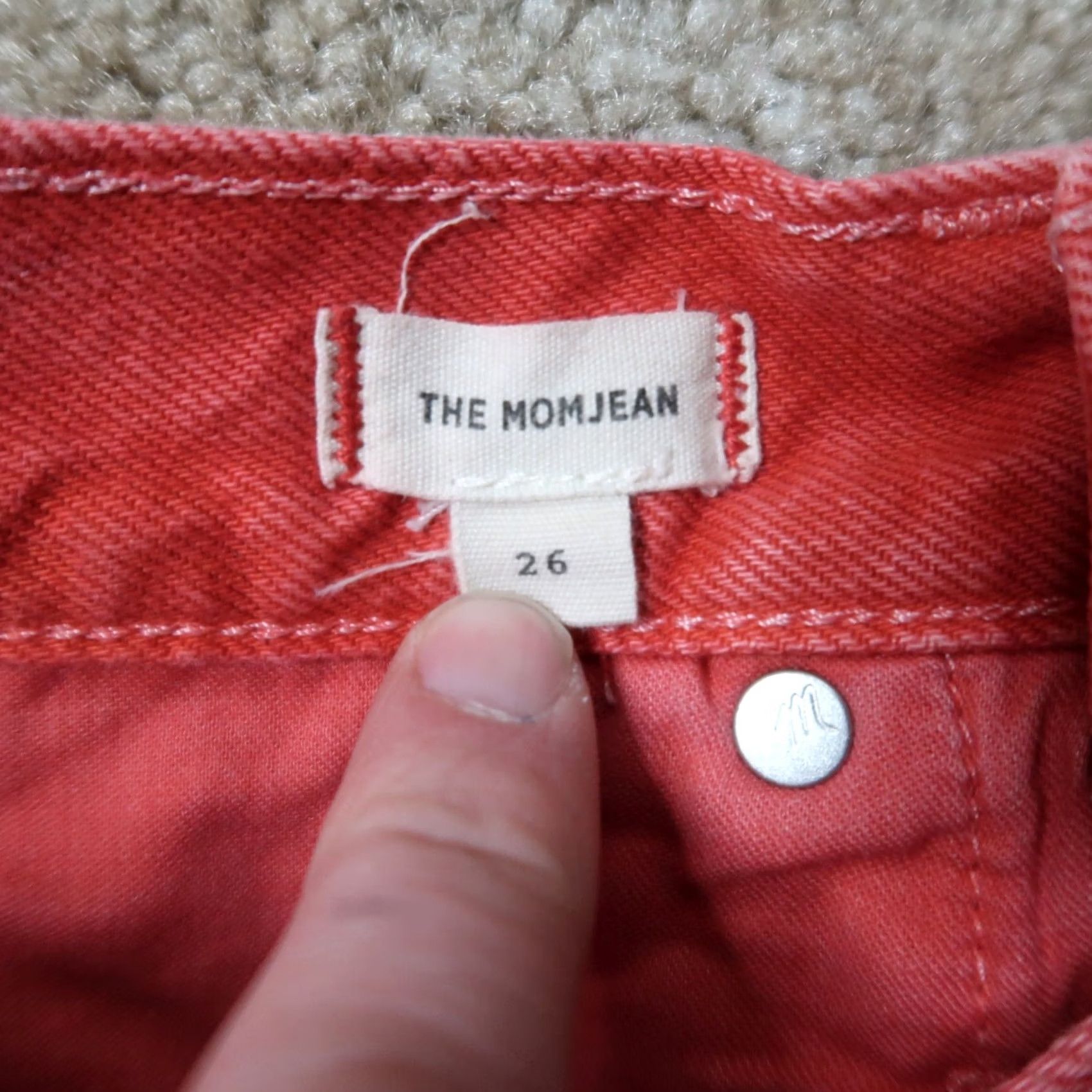 Madewell Madewell Jeans Women's 26 Red Denim High Rise 5-Pocket Stretch Modern Classic Mom Fit Maternity not applicable Size 26" / US 2 / IT 38 - 4 Thumbnail